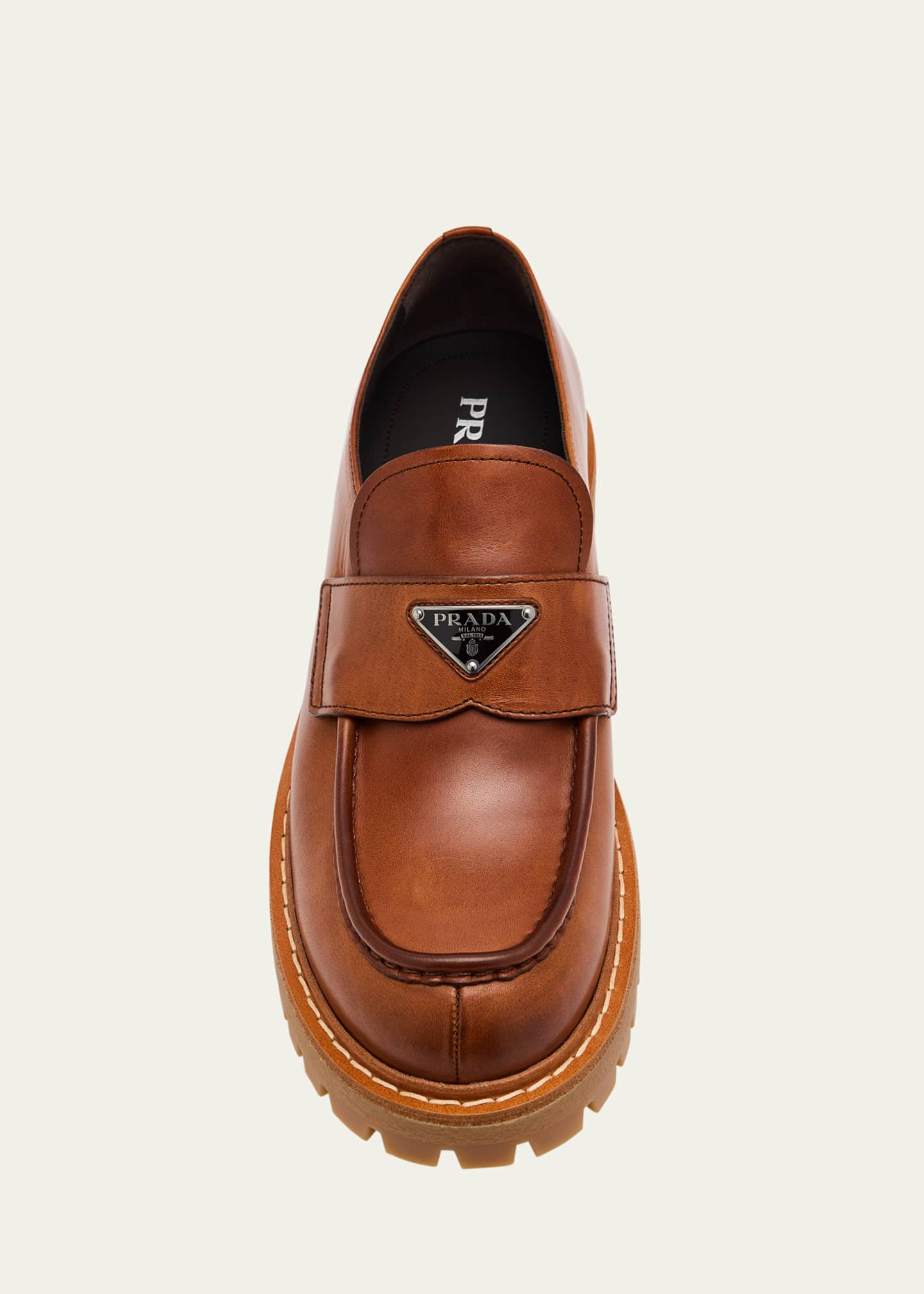 Prada Men's St Moritz Leather Penny Loafers Image 5 of 6