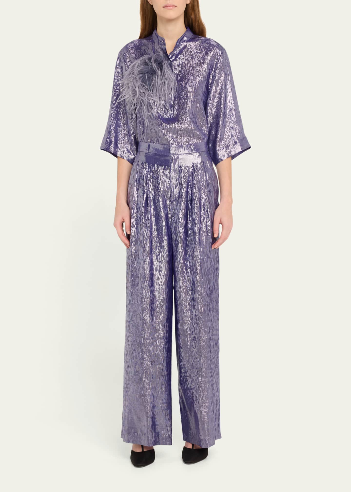 Silk Metallic Voile Tunic