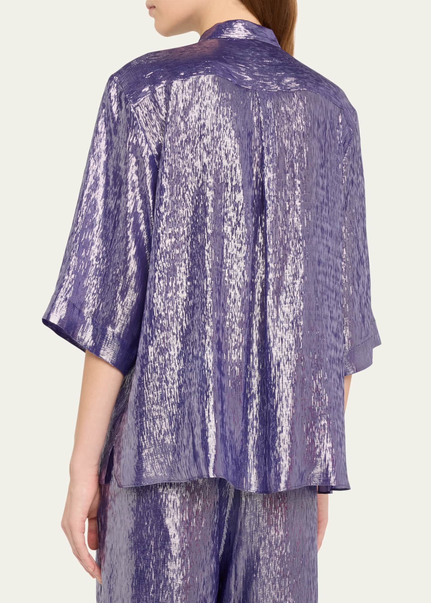Silk Metallic Voile Tunic