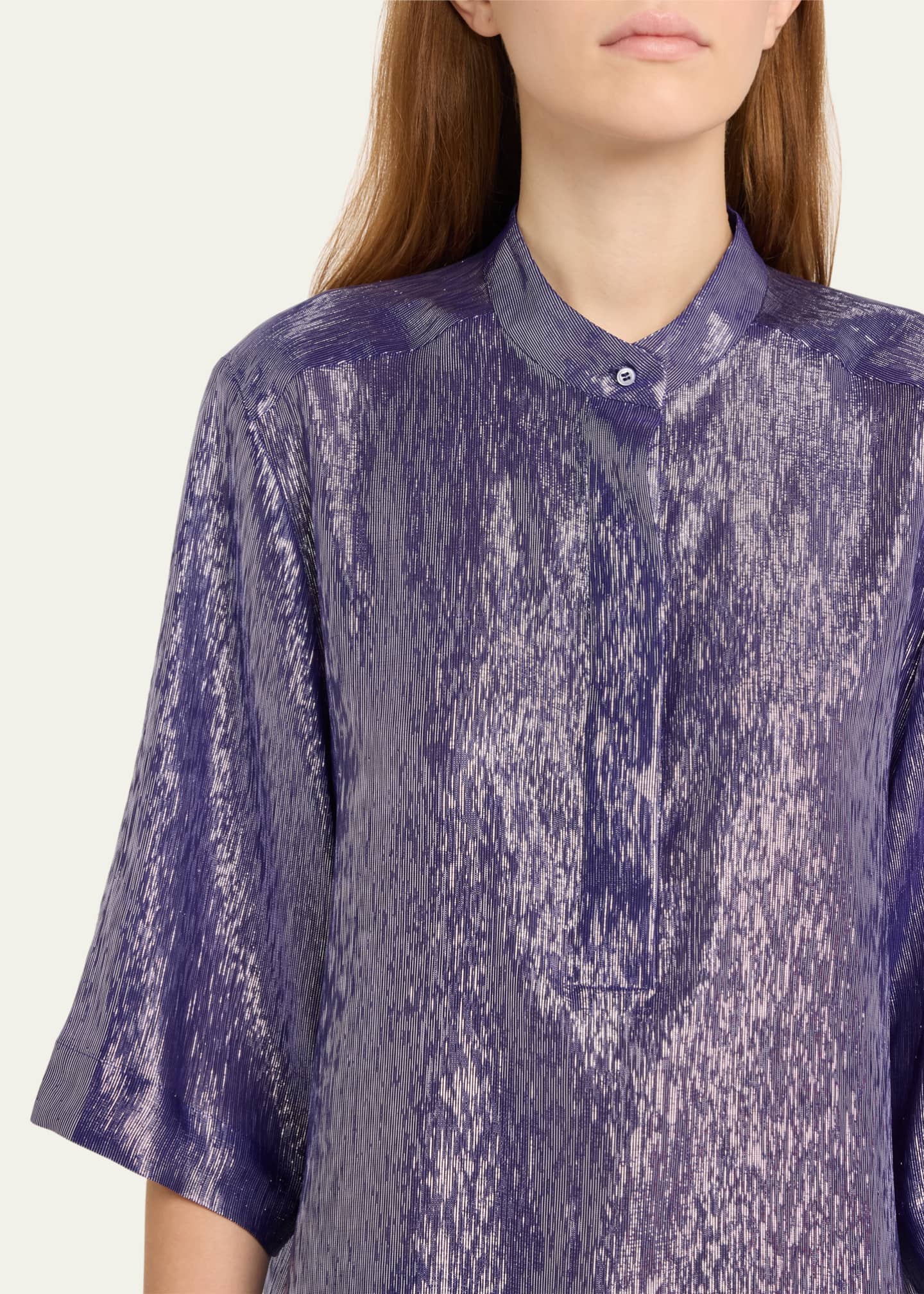 Silk Metallic Voile Tunic