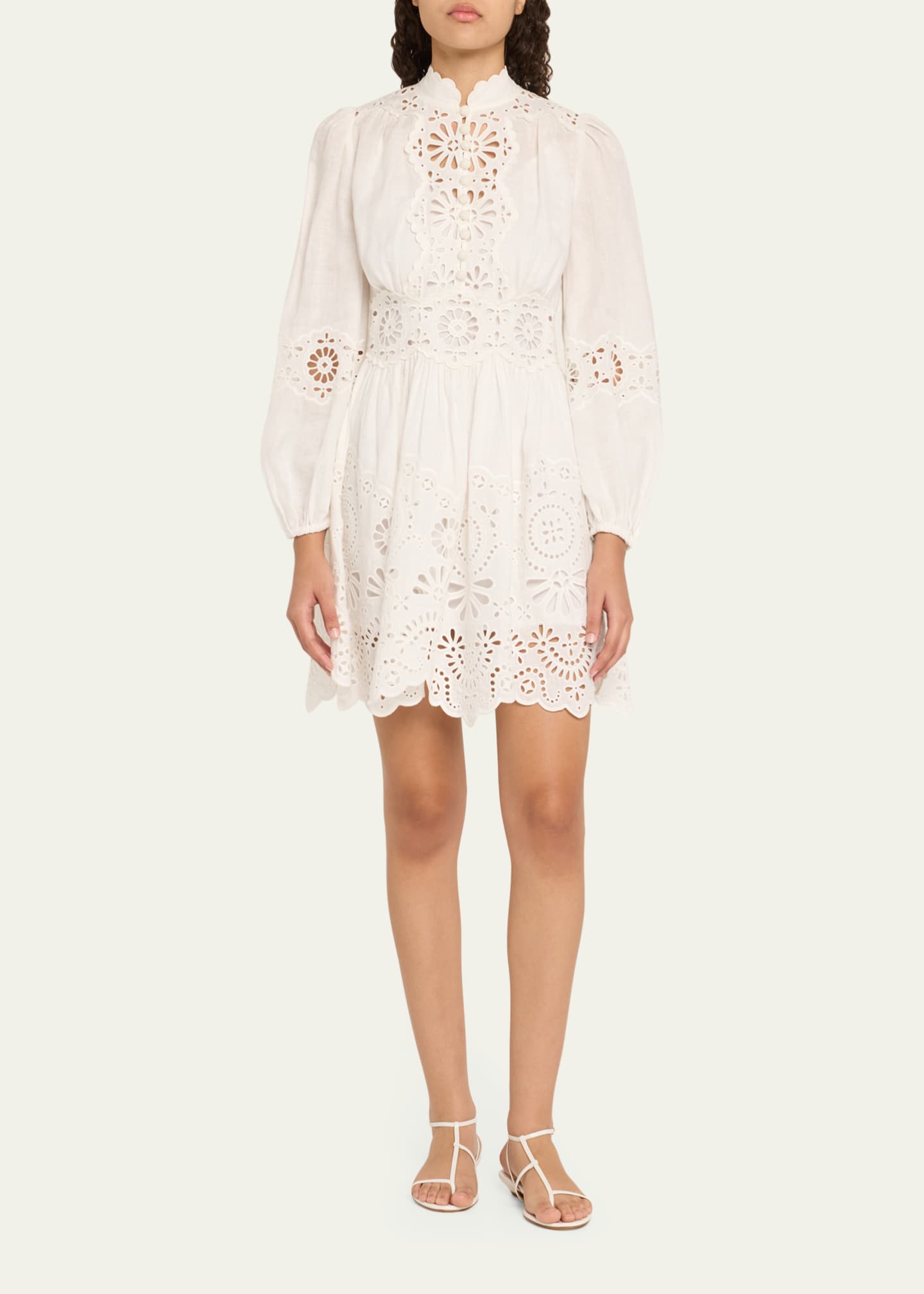 Zimmermann Acacia Broderie Mini Dress Image 2 of 5