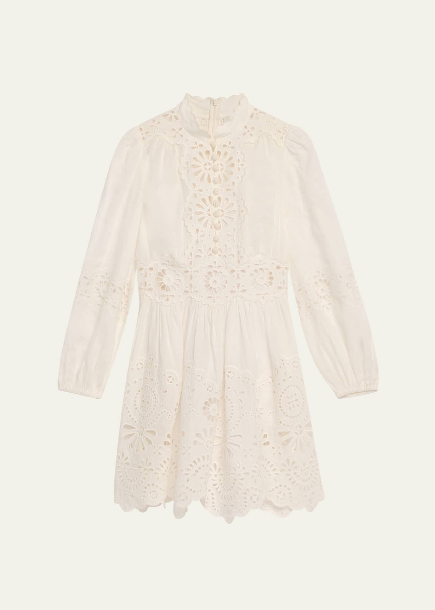 Zimmermann Acacia Broderie Mini Dress Image 1 of 5