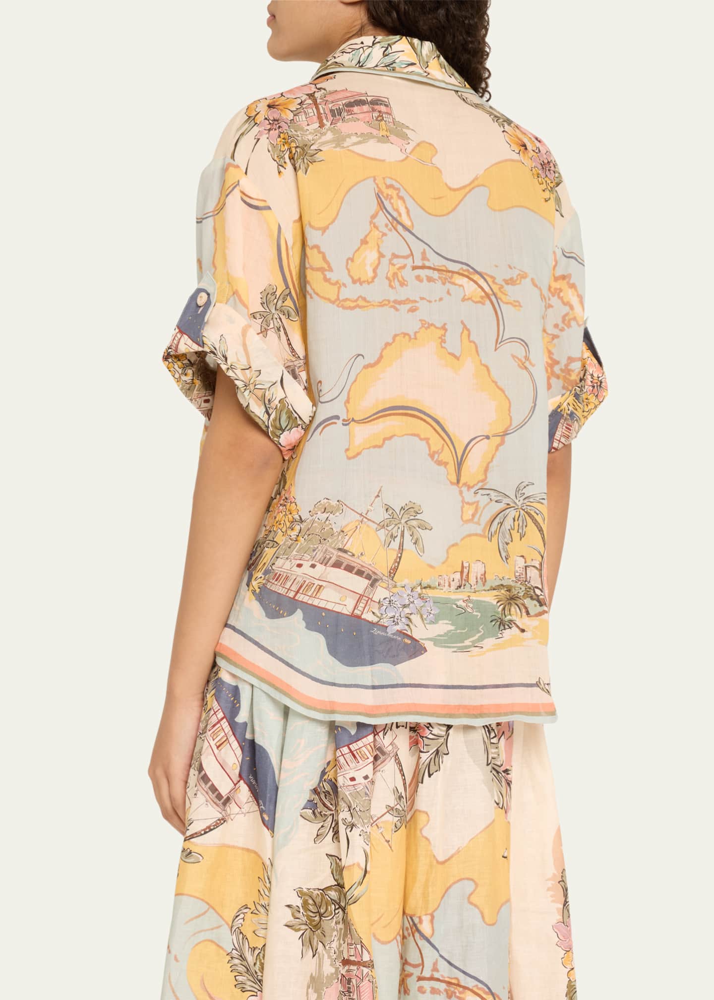 Zimmermann Tallow Nautical Map Relaxed Shirt Image 3 of 5