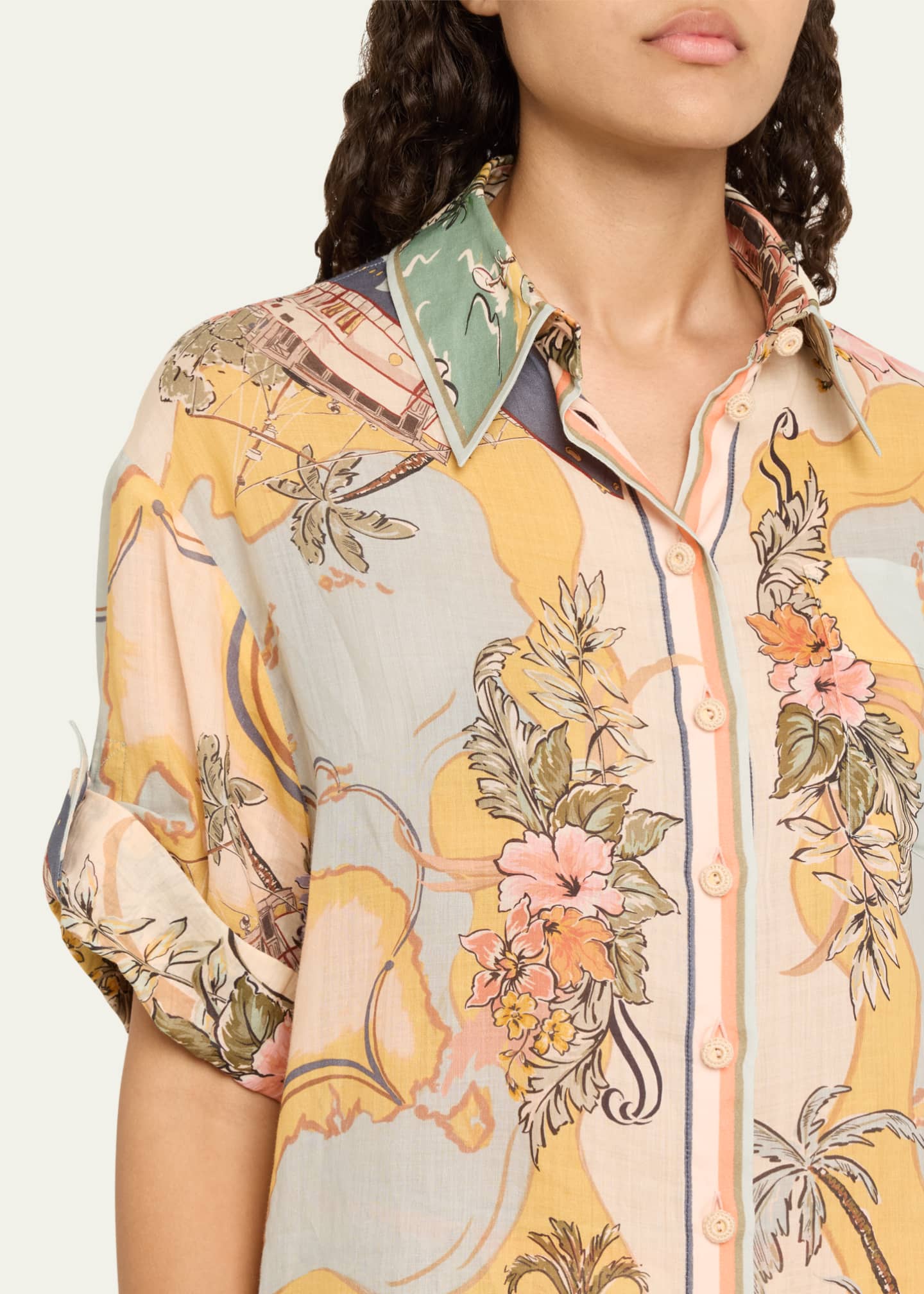 Zimmermann Tallow Nautical Map Relaxed Shirt Image 5 of 5