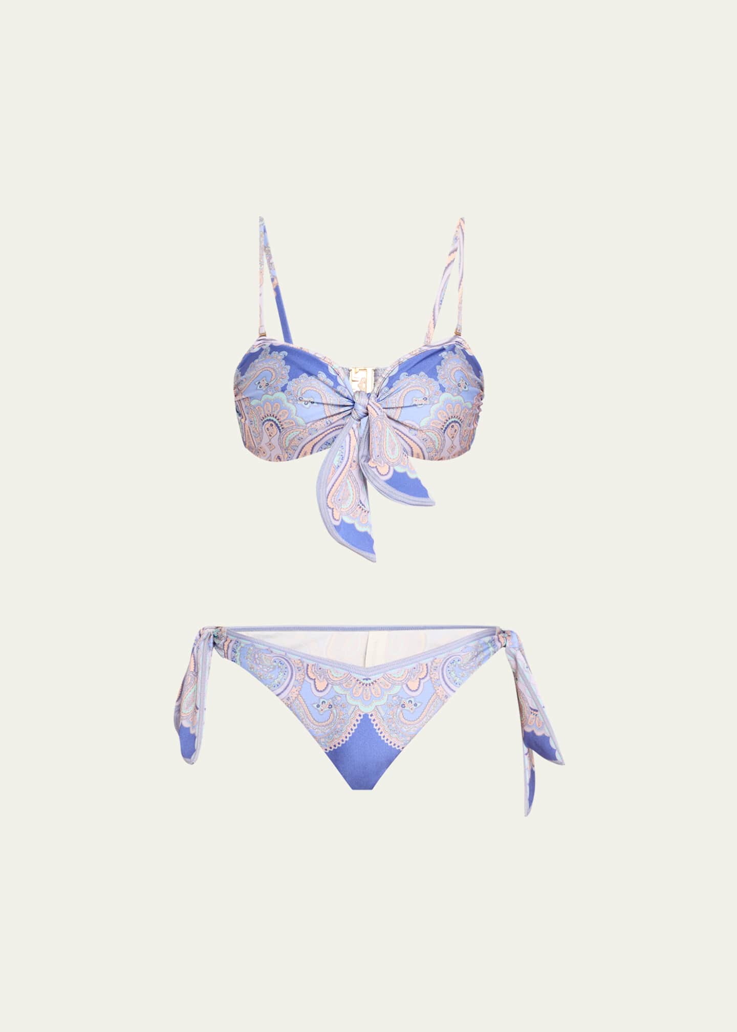 Zimmermann Maxine Paisley Scarf Tie Two-Piece Swimsuit Image 1 of 4