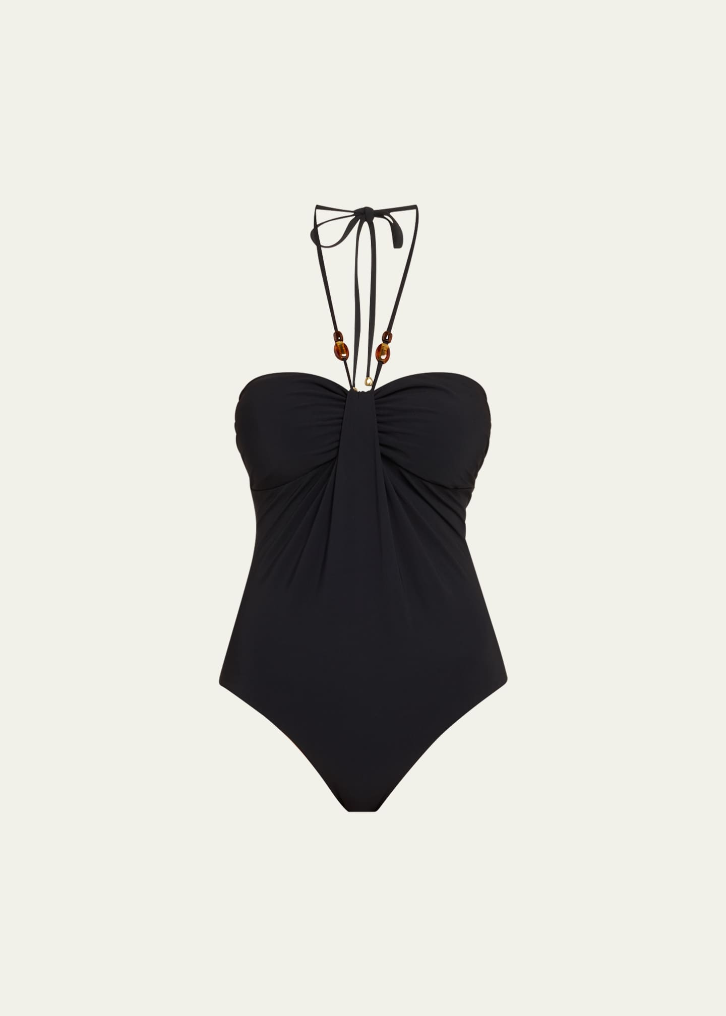 Zimmermann Wylie Drape Halter One-Piece Swimsuit Image 1 of 4