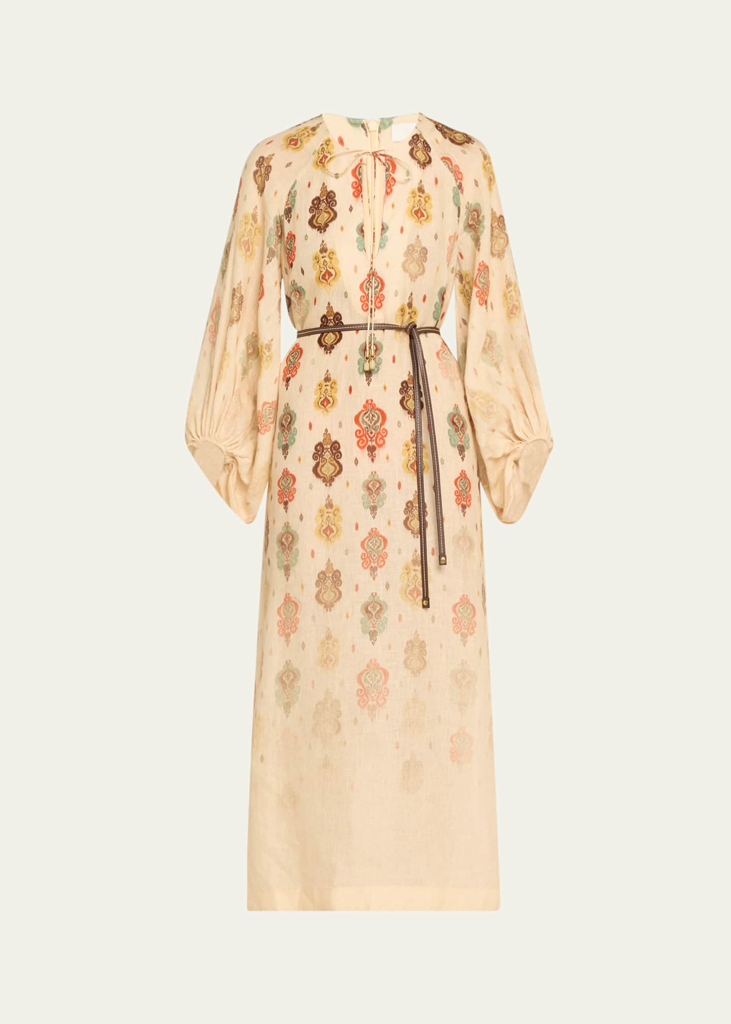 Zimmermann Wylie Ikat Midi Dress Image 1 of 5