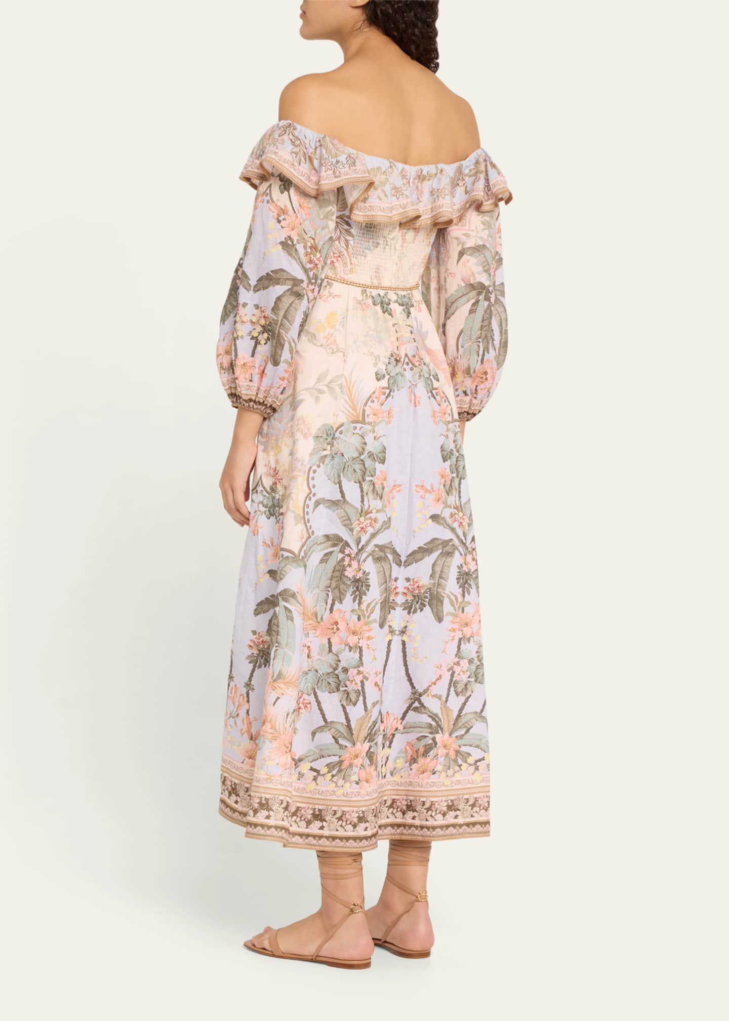 Zimmermann Wylie Off-Shoulder Midi Dress Image 3 of 5