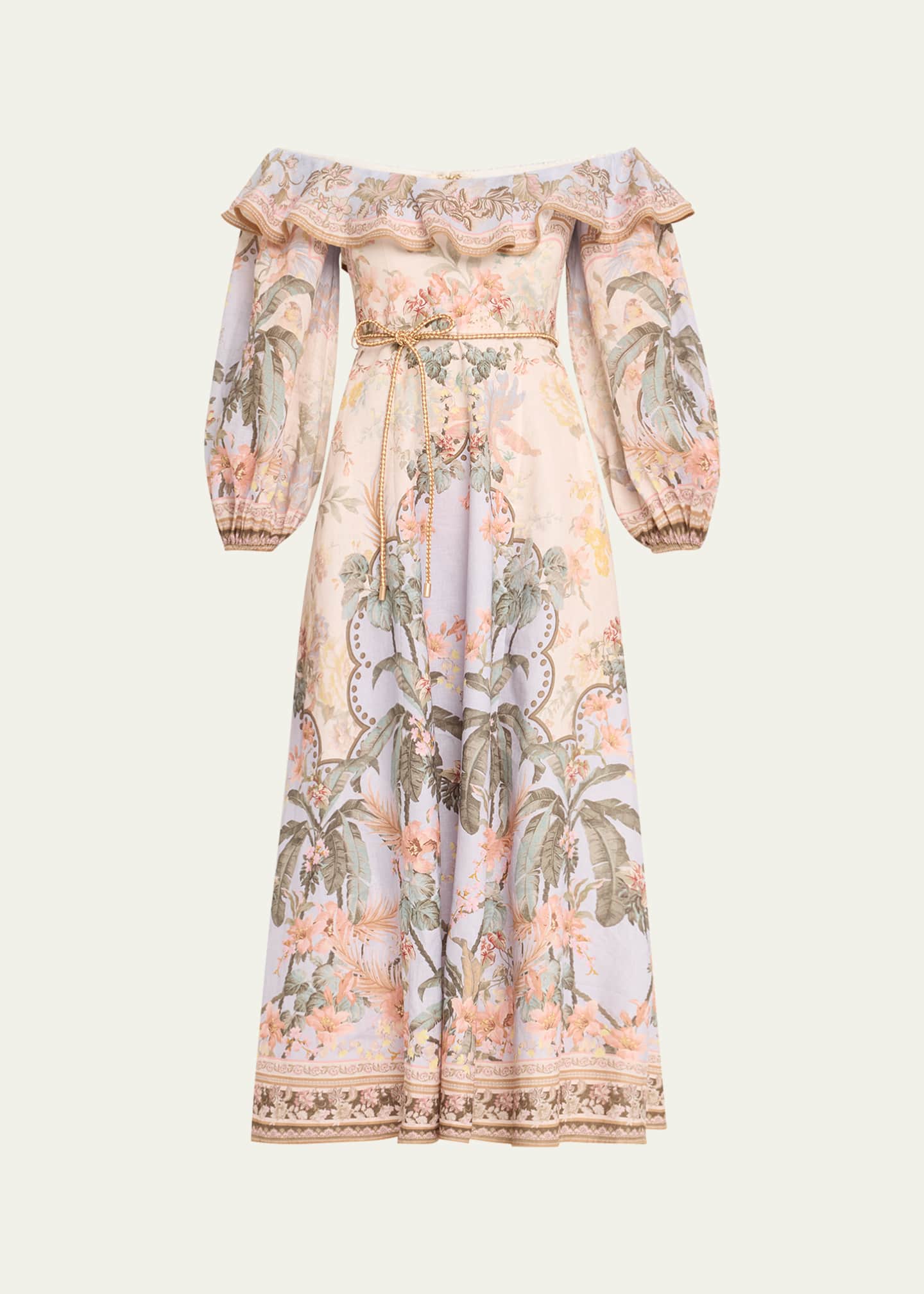 Zimmermann Wylie Off-Shoulder Midi Dress Image 1 of 5