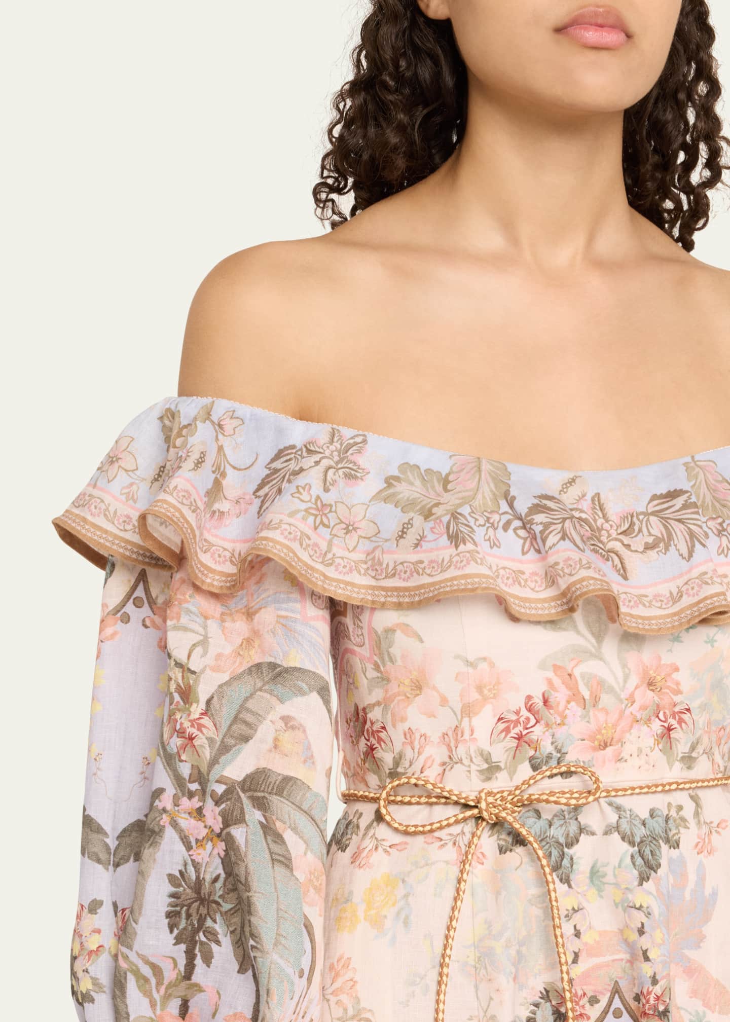 Zimmermann Wylie Off-Shoulder Midi Dress Image 5 of 5
