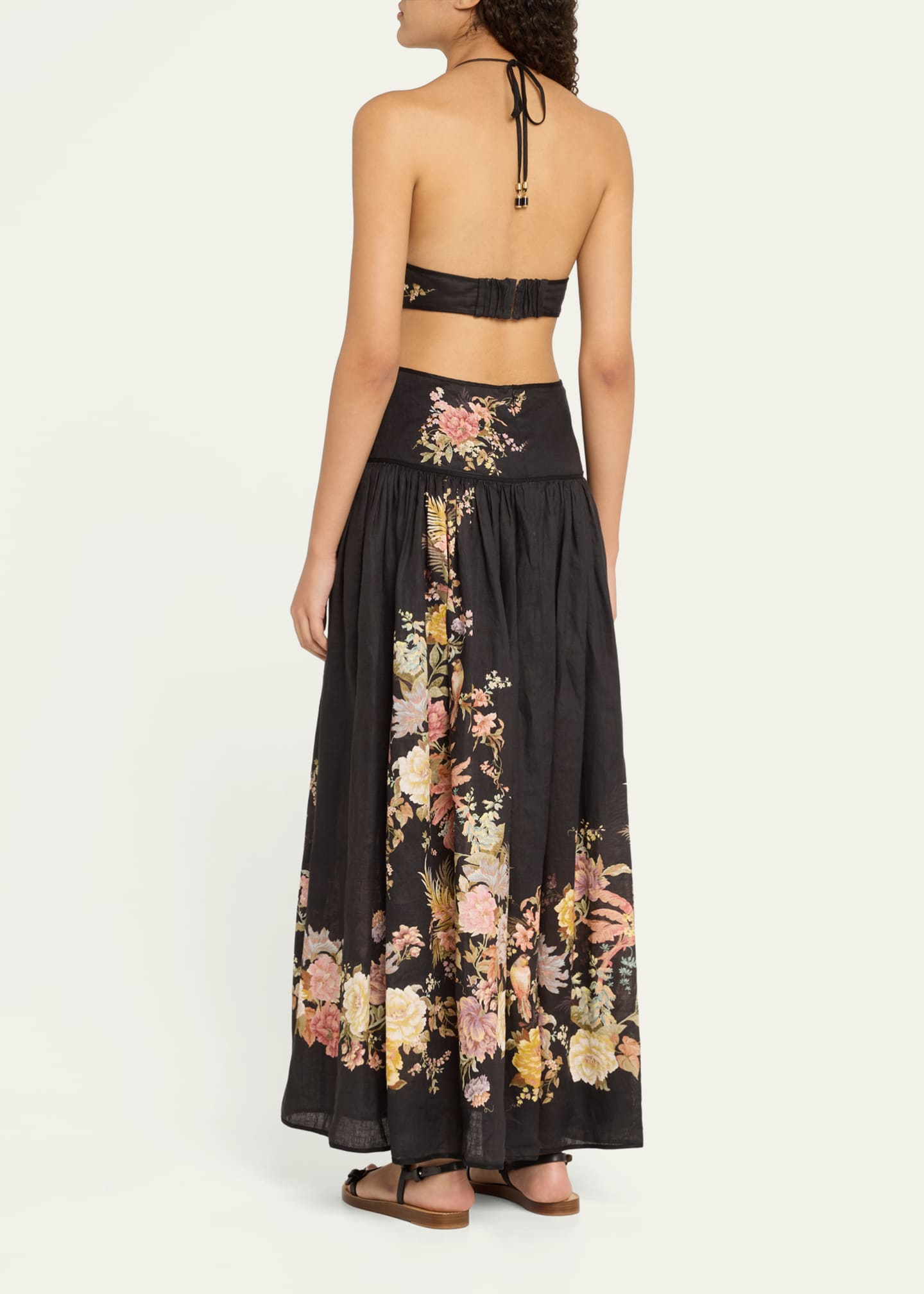 Zimmermann Tallow Floral Halter Midi Dress Image 3 of 5