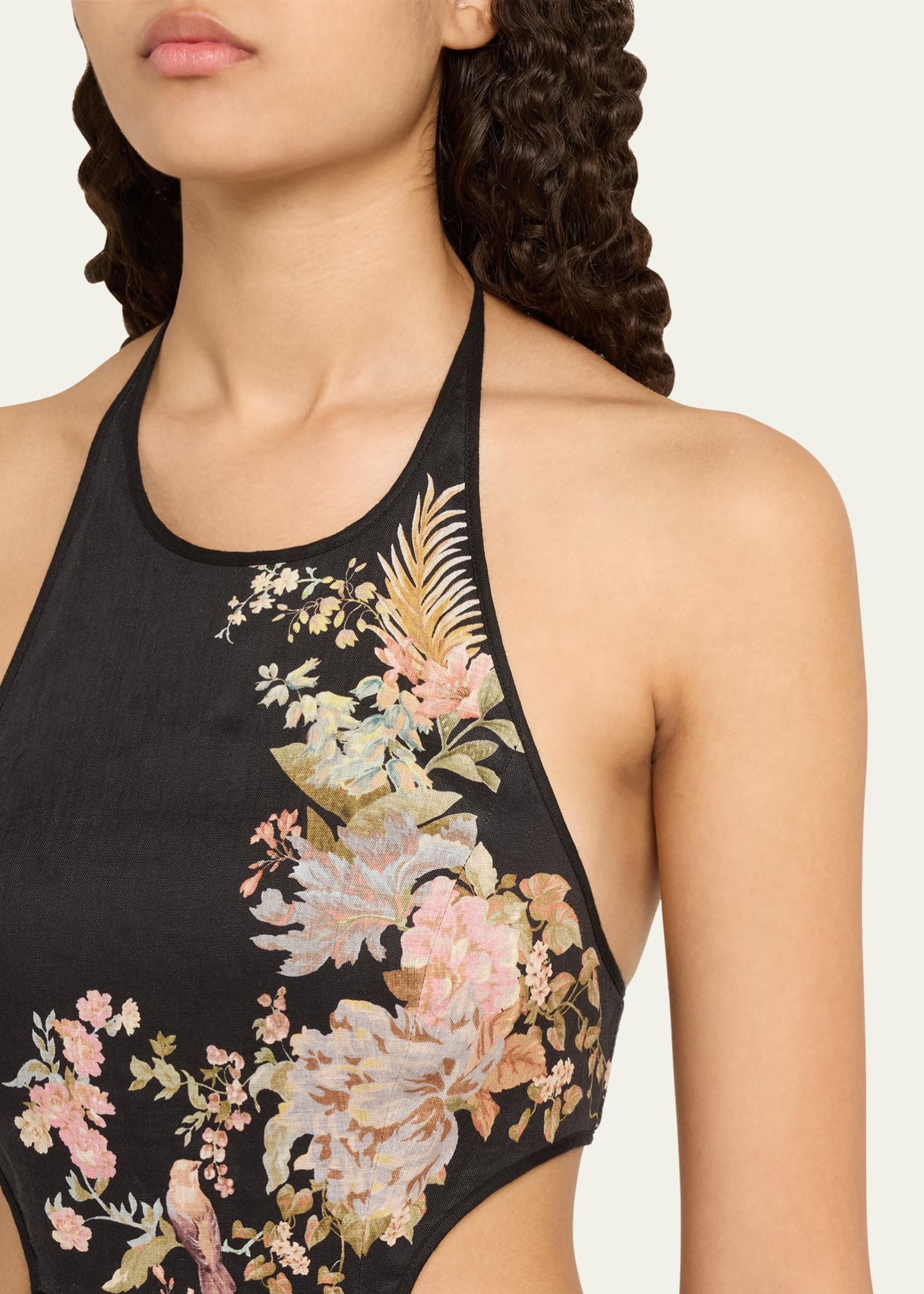 Zimmermann Tallow Floral Halter Midi Dress Image 5 of 5