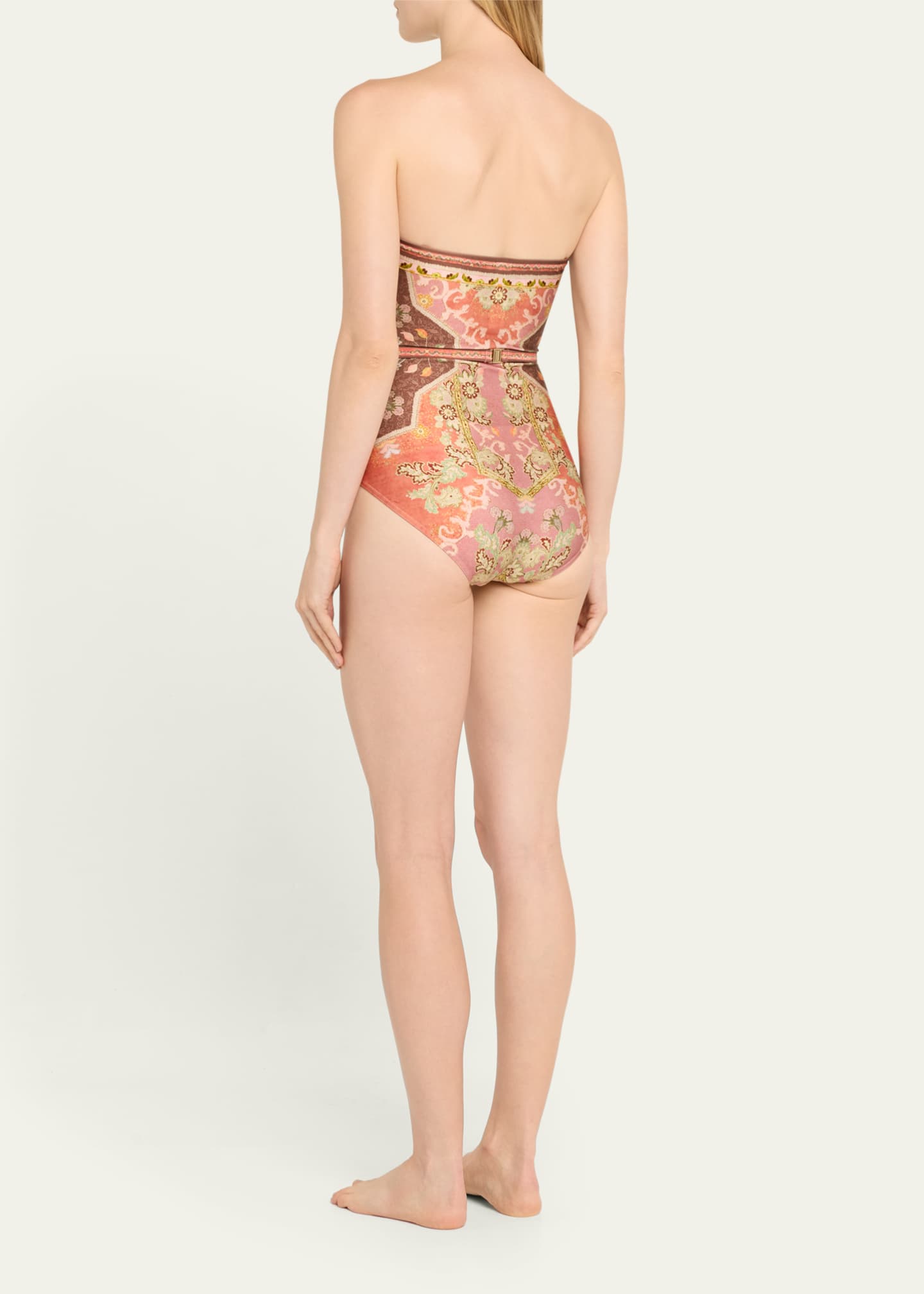 Zimmermann Wylie Belted Bandeau One-Piece Swimsuit Image 3 of 4