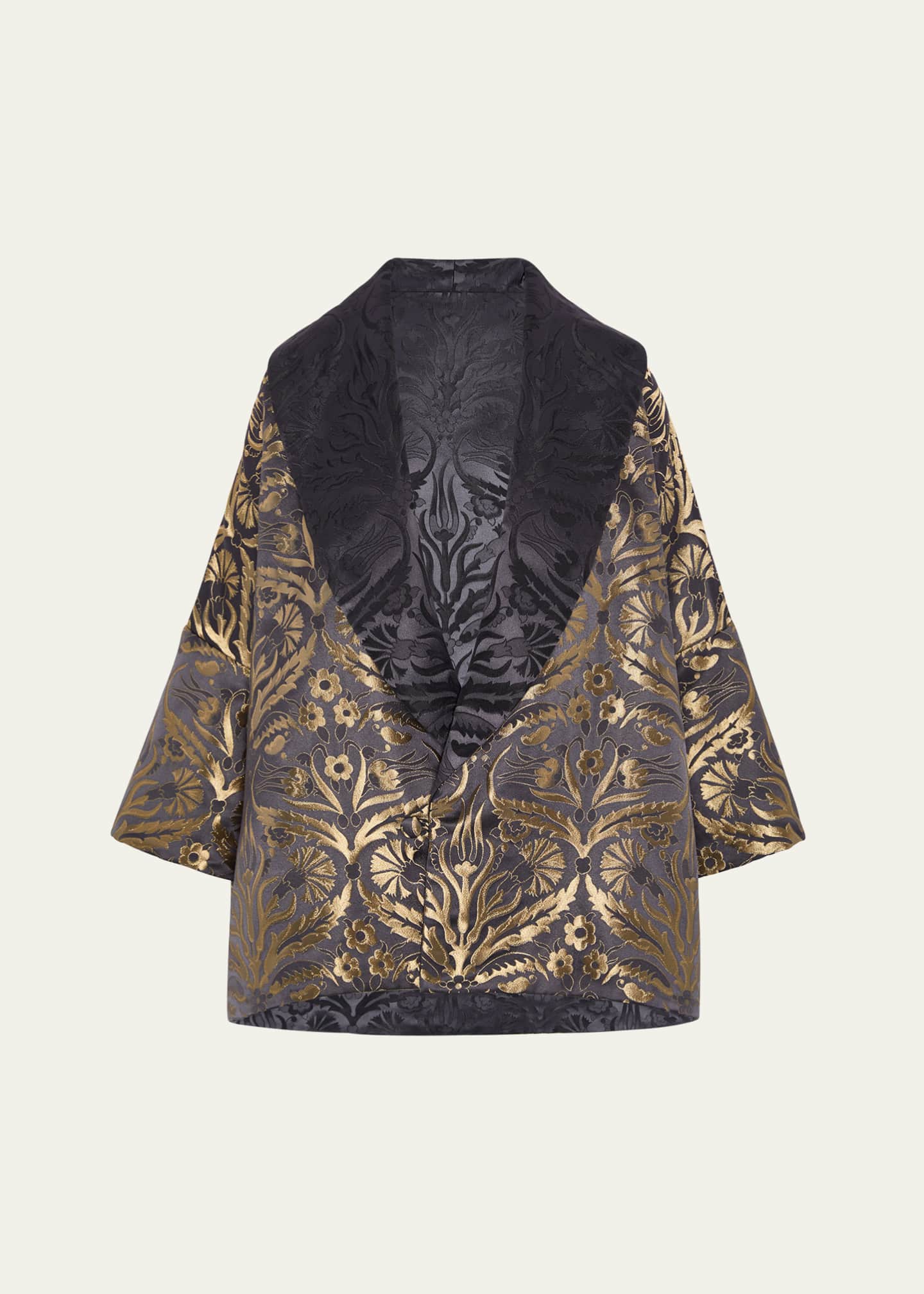 Eskandar Sloped Shoulder Shawl Collar Jacket (Long Length) Image 1 of 5