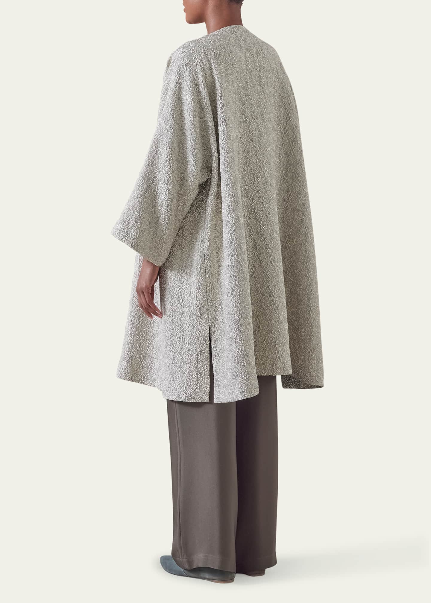 Eskandar Round-Neck Chinese Jacket (Very Long Length) Image 3 of 5