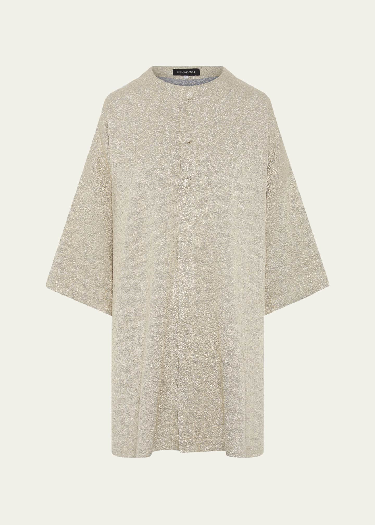 Eskandar Round-Neck Chinese Jacket (Very Long Length) Image 1 of 5