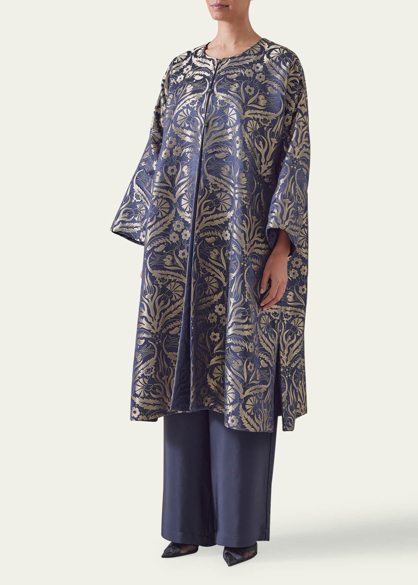 Eskandar Round-Neck Reversible Chinese Jacket Image 2 of 5