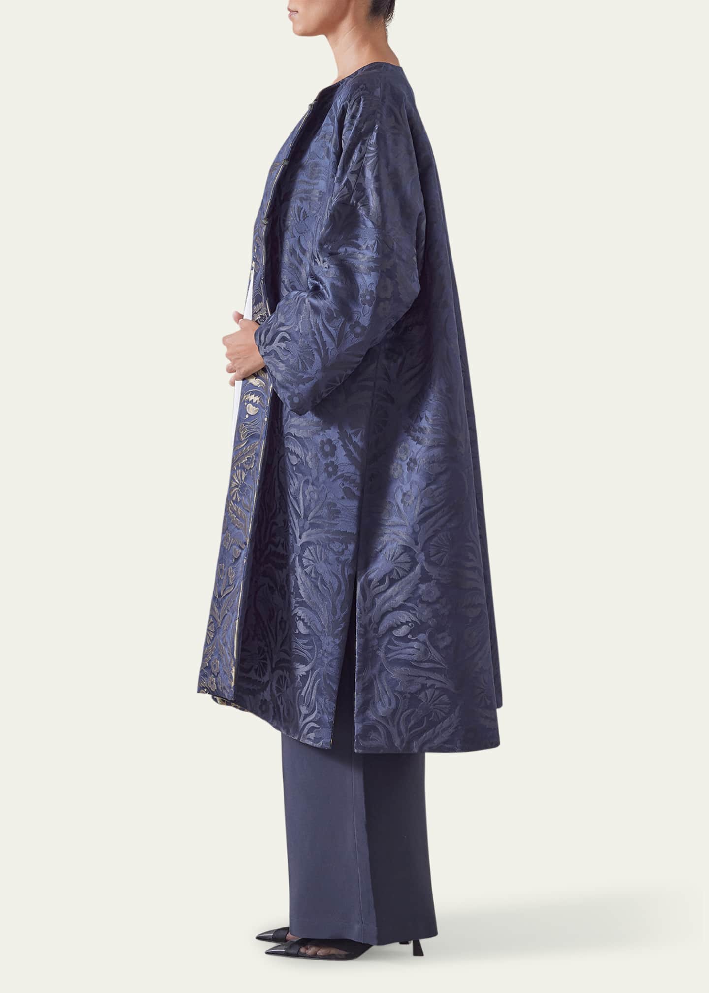 Eskandar Round-Neck Reversible Chinese Jacket Image 4 of 5