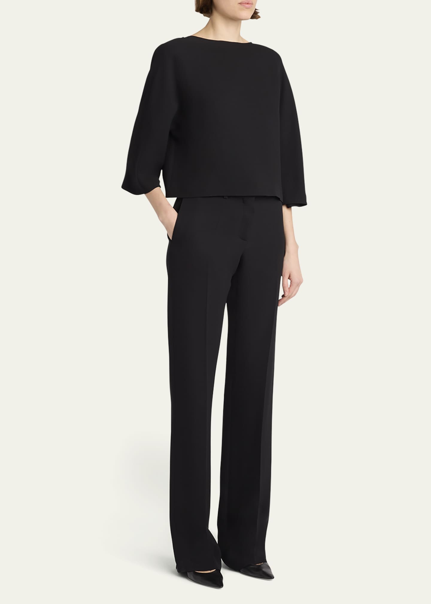 THE ROW Selvie Wide-Leg Silk Pants Image 2 of 7
