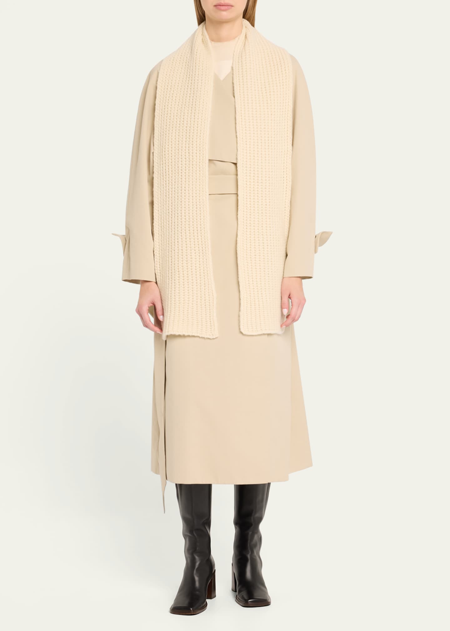 THE ROW Illy Cashmere Knit Scarf Image 2 of 4