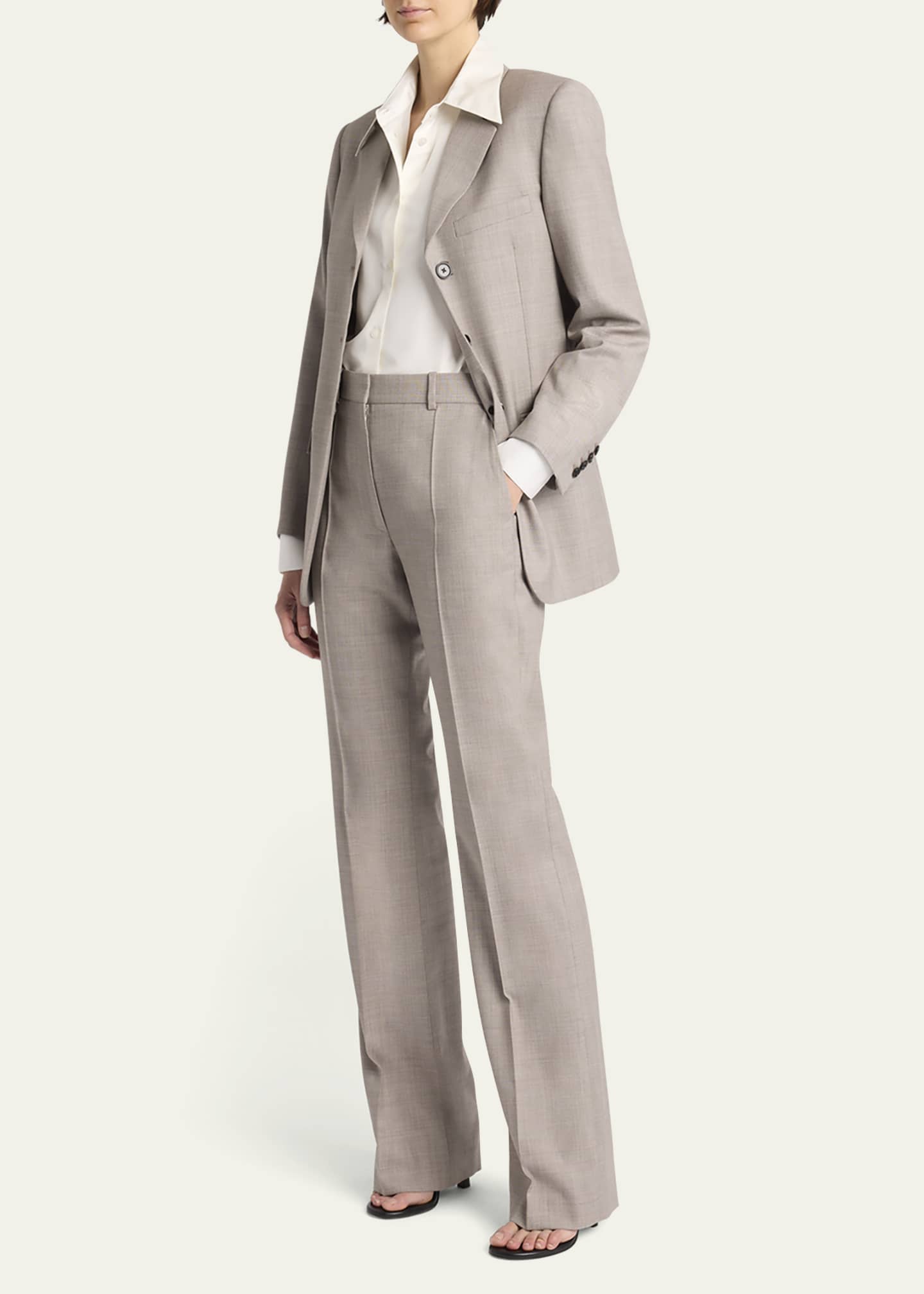 THE ROW Diane Straight-Leg Crepe Pants Image 2 of 7