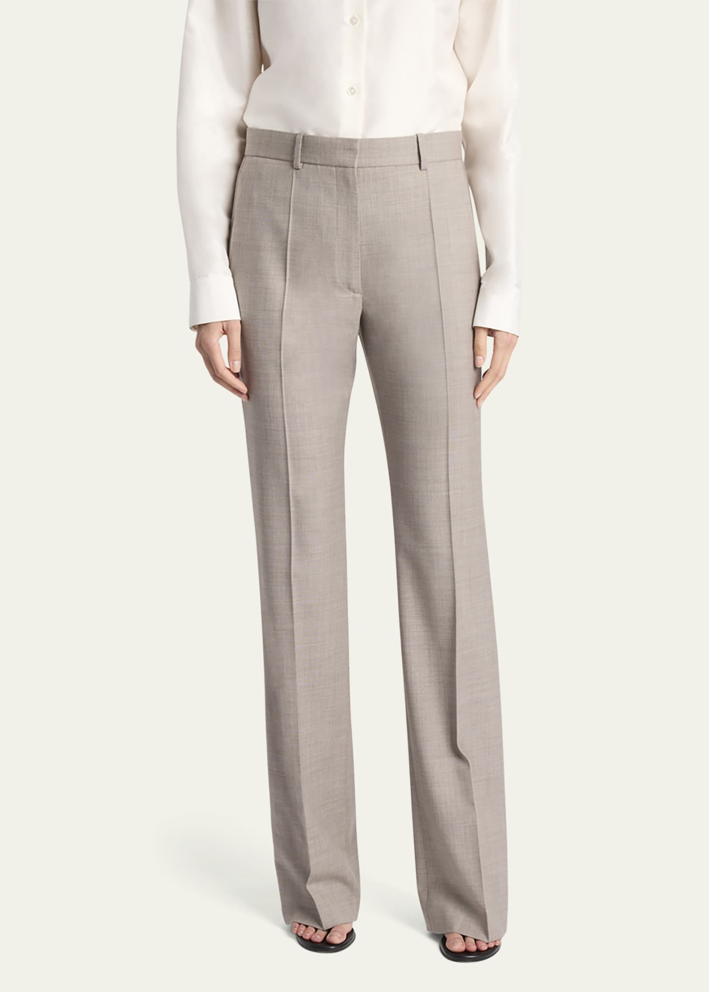 THE ROW Diane Straight-Leg Crepe Pants Image 3 of 7
