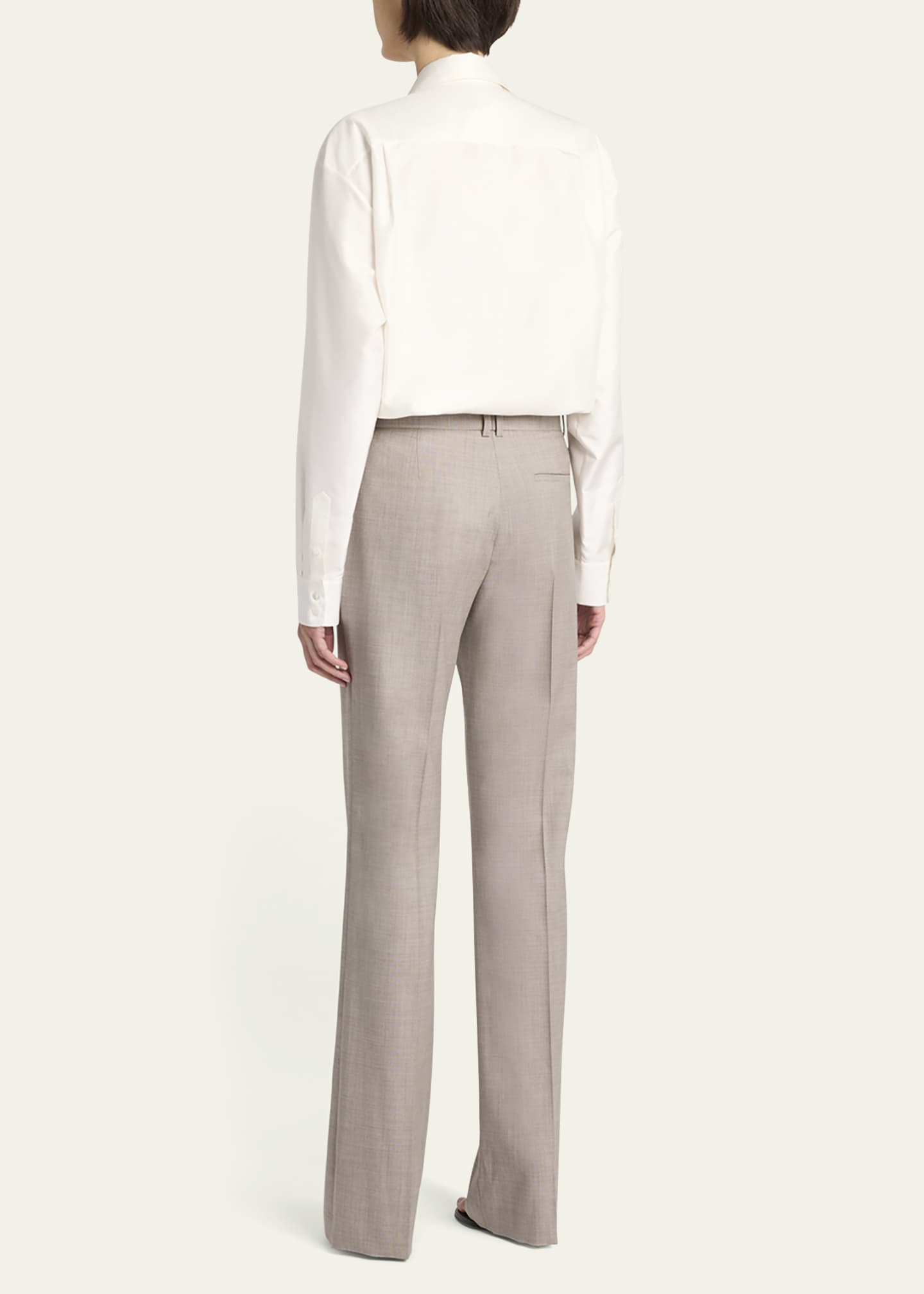 THE ROW Diane Straight-Leg Crepe Pants Image 4 of 7