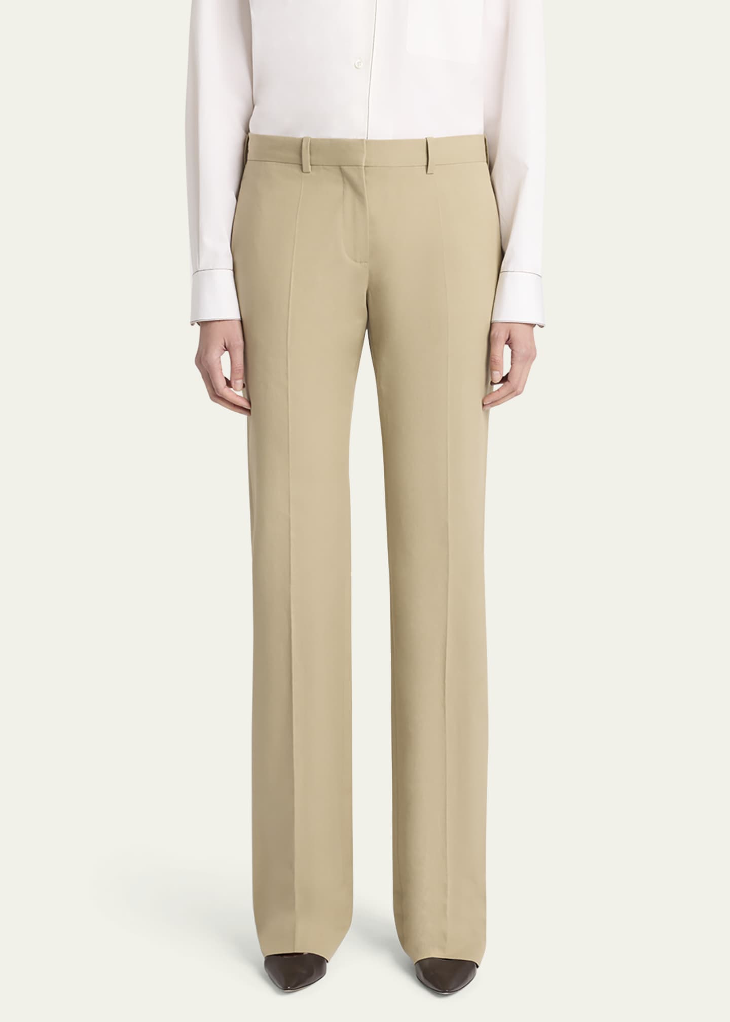 THE ROW Selvie Straight-Leg Crepe Pants Image 2 of 7