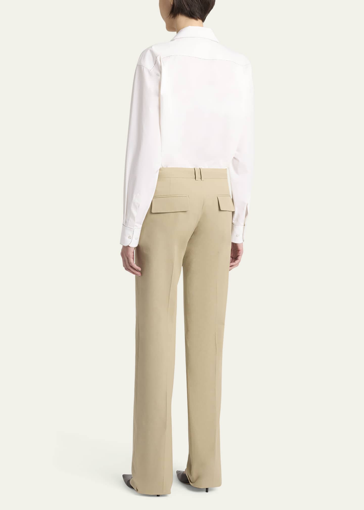 THE ROW Selvie Straight-Leg Crepe Pants Image 4 of 7