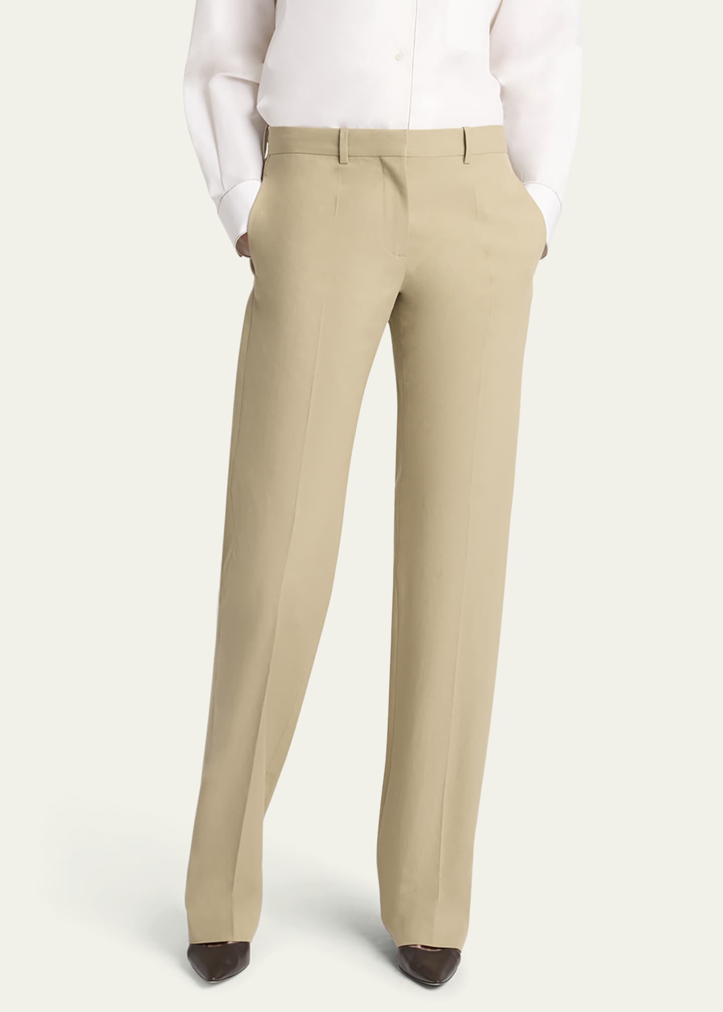 THE ROW Selvie Straight-Leg Crepe Pants Image 7 of 7