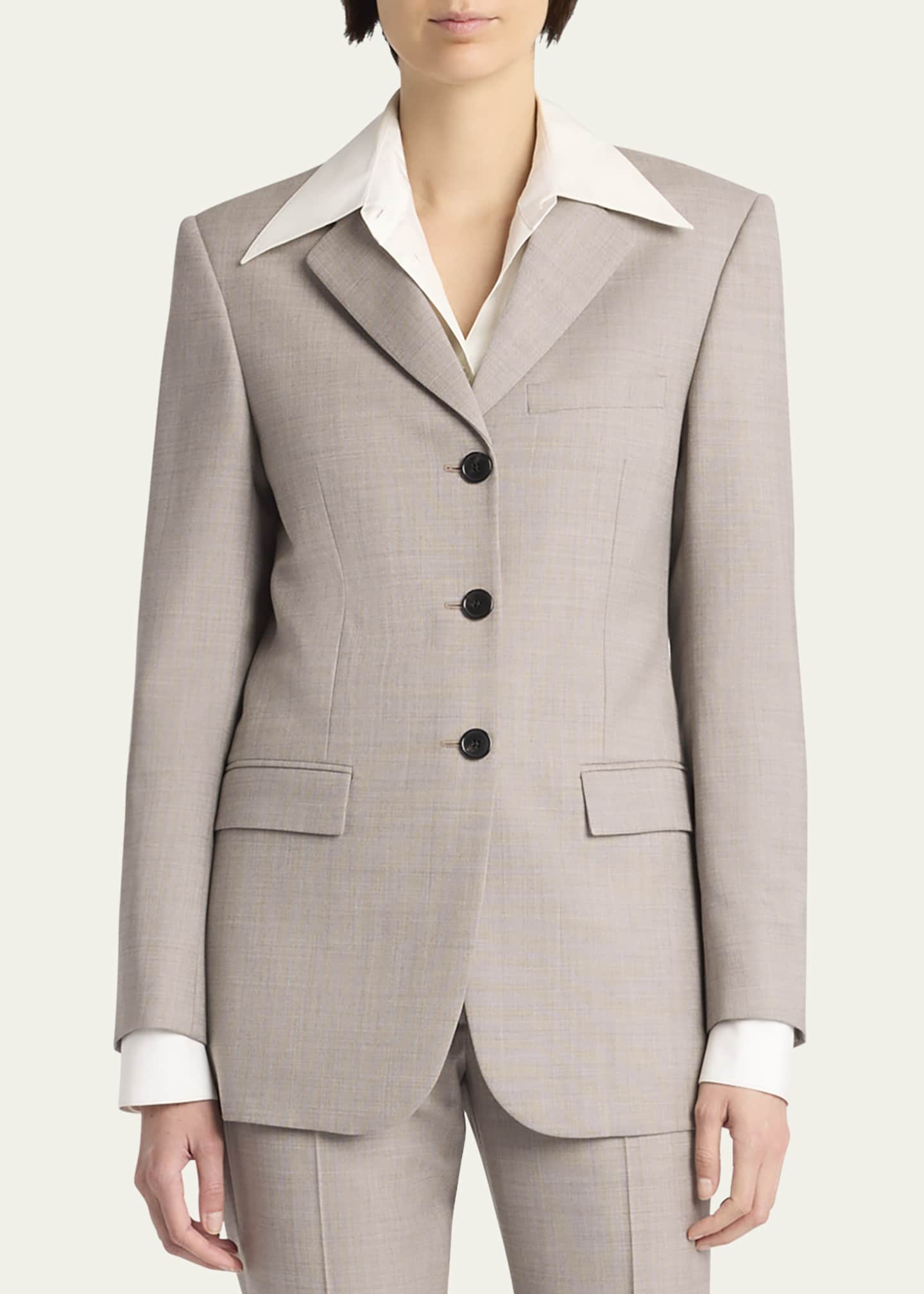 THE ROW Selene Single-Breasted Blazer Jacket Image 4 of 7