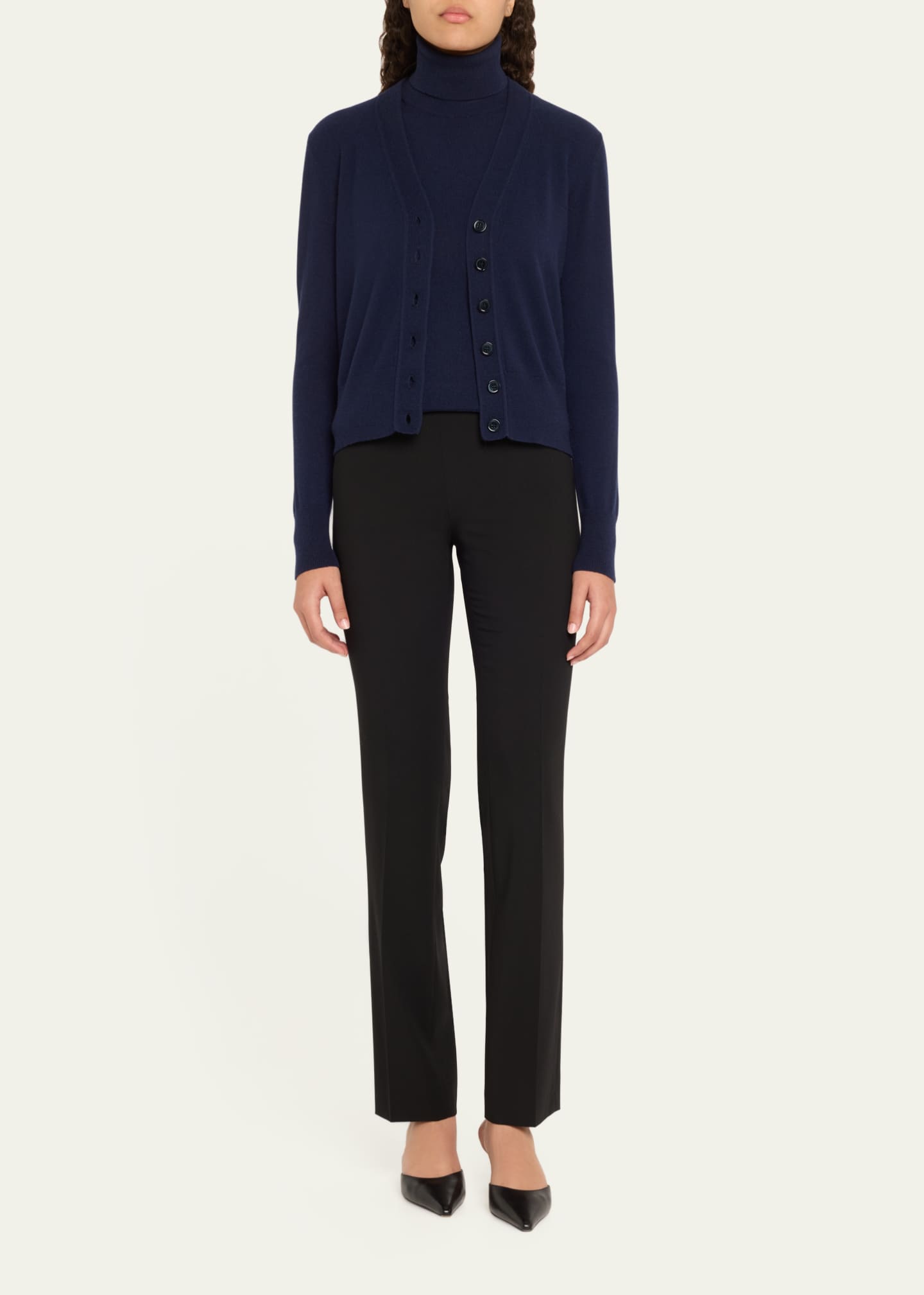 Michael Kors Collection V-Neck Cashmere Baby Cardigan Image 2 of 5