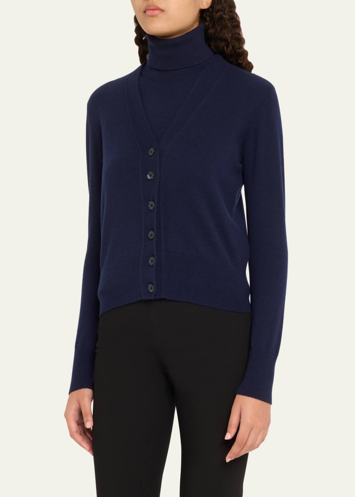 Michael Kors Collection V-Neck Cashmere Baby Cardigan Image 4 of 5