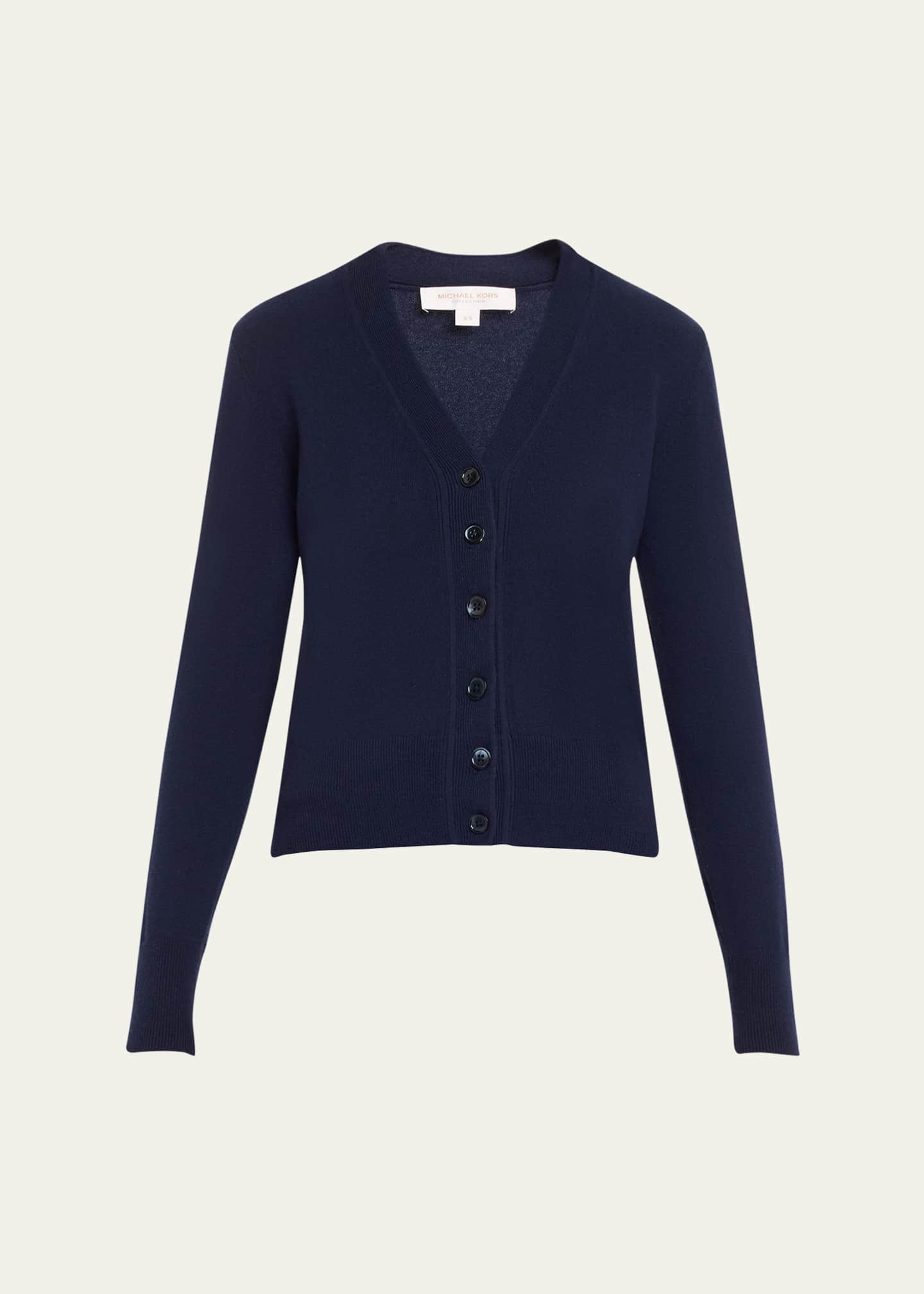 Michael Kors Collection V-Neck Cashmere Baby Cardigan Image 1 of 5