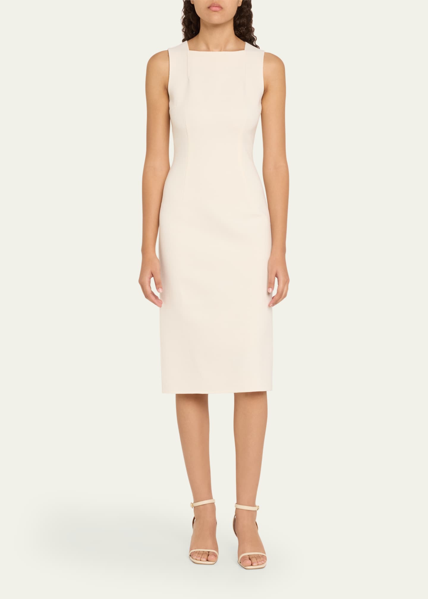 Michael Kors Collection Square-Neck Crepe Sheath Dress Image 2 of 5