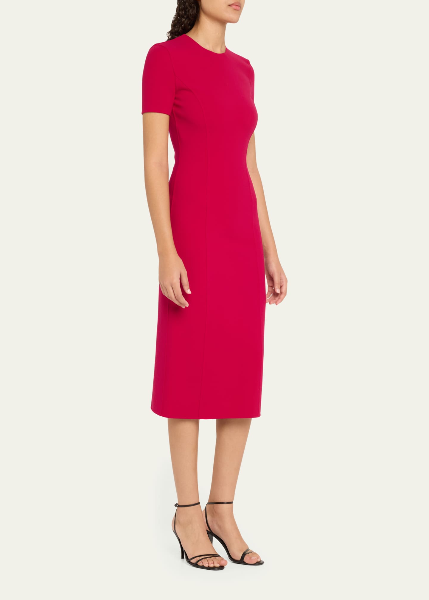 Michael Kors Collection Short-Sleeve Midi Sheath Dress Image 4 of 5