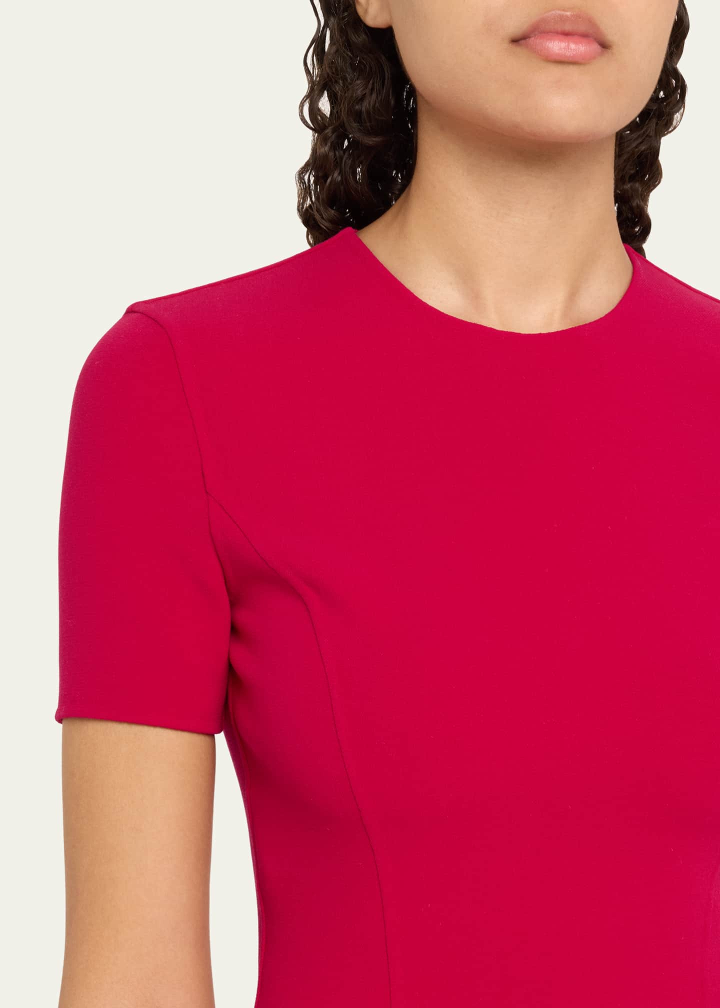 Michael Kors Collection Short-Sleeve Midi Sheath Dress Image 5 of 5