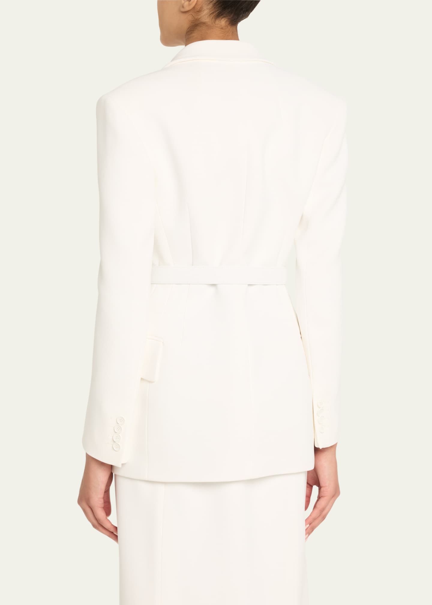 Michael Kors Collection Sculpted Single-Breasted Blazer With Belt Image 3 of 5