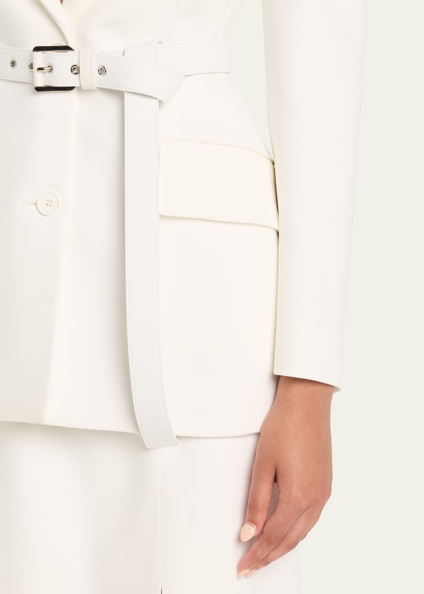 Michael Kors Collection Sculpted Single-Breasted Blazer With Belt Image 5 of 5