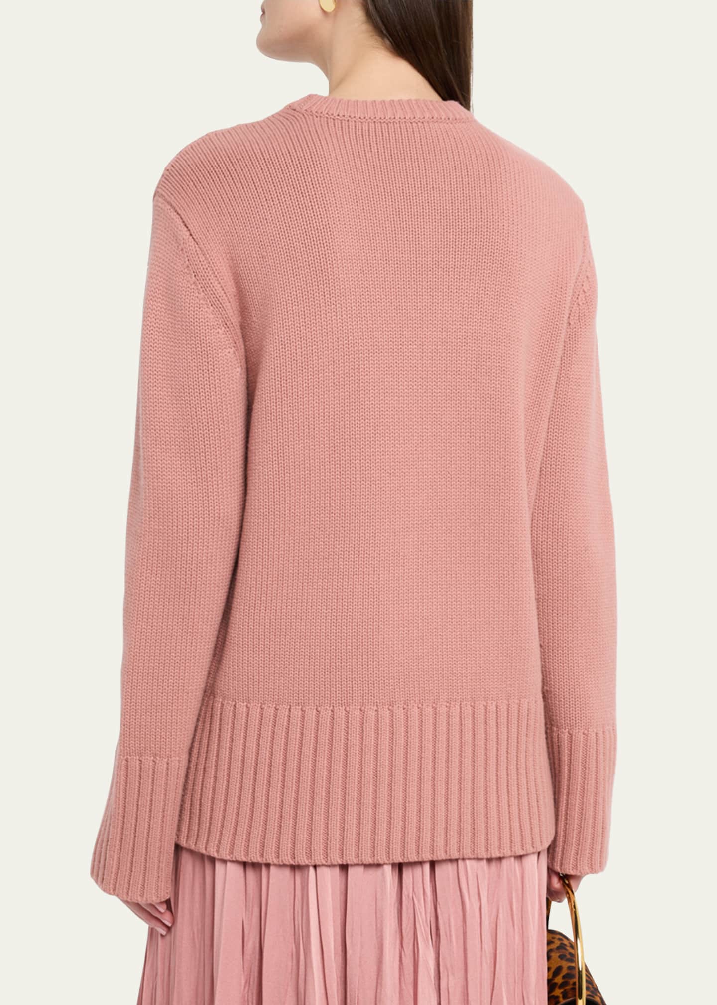 Michael Kors Collection Crewneck Oversized Cashmere Tunic Sweater Image 3 of 5