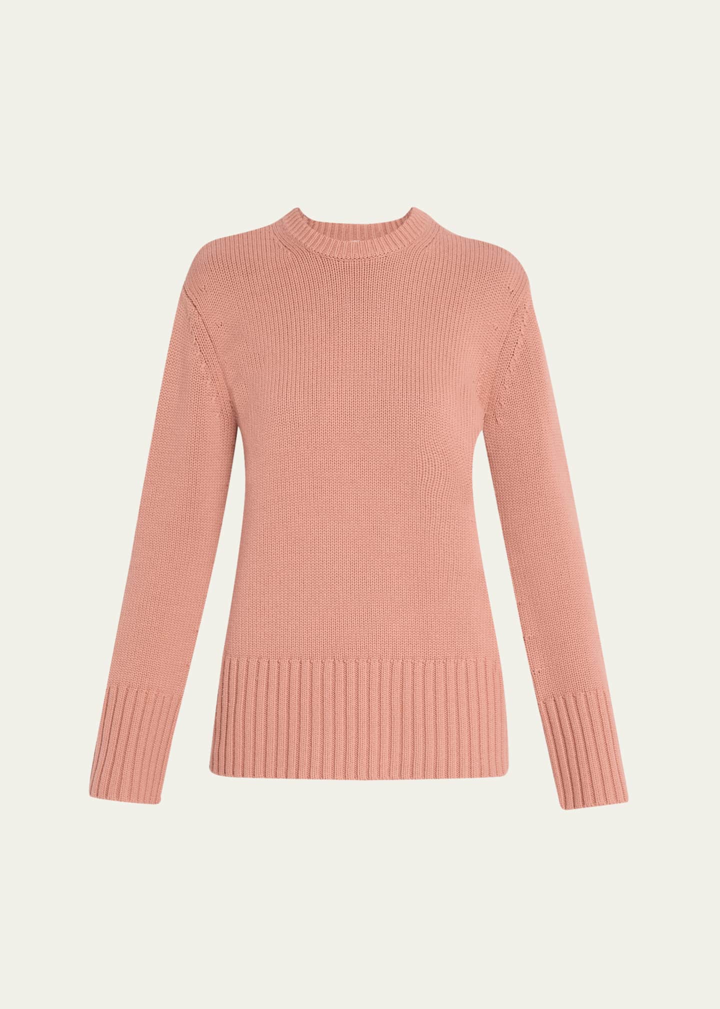 Michael Kors Collection Crewneck Oversized Cashmere Tunic Sweater Image 1 of 5
