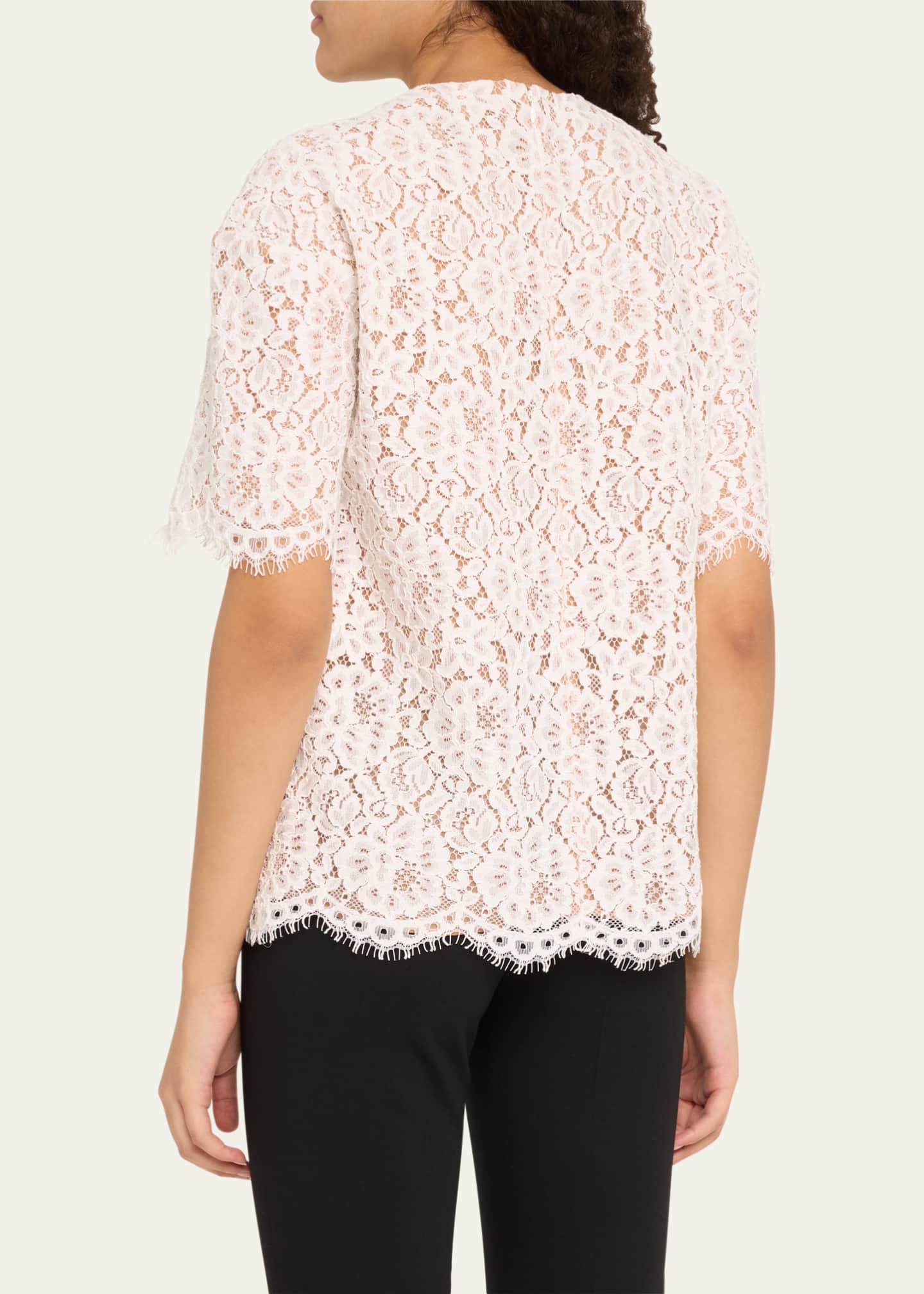 Michael Kors Collection Lace Oversized Crewneck T-Shirt Image 3 of 5