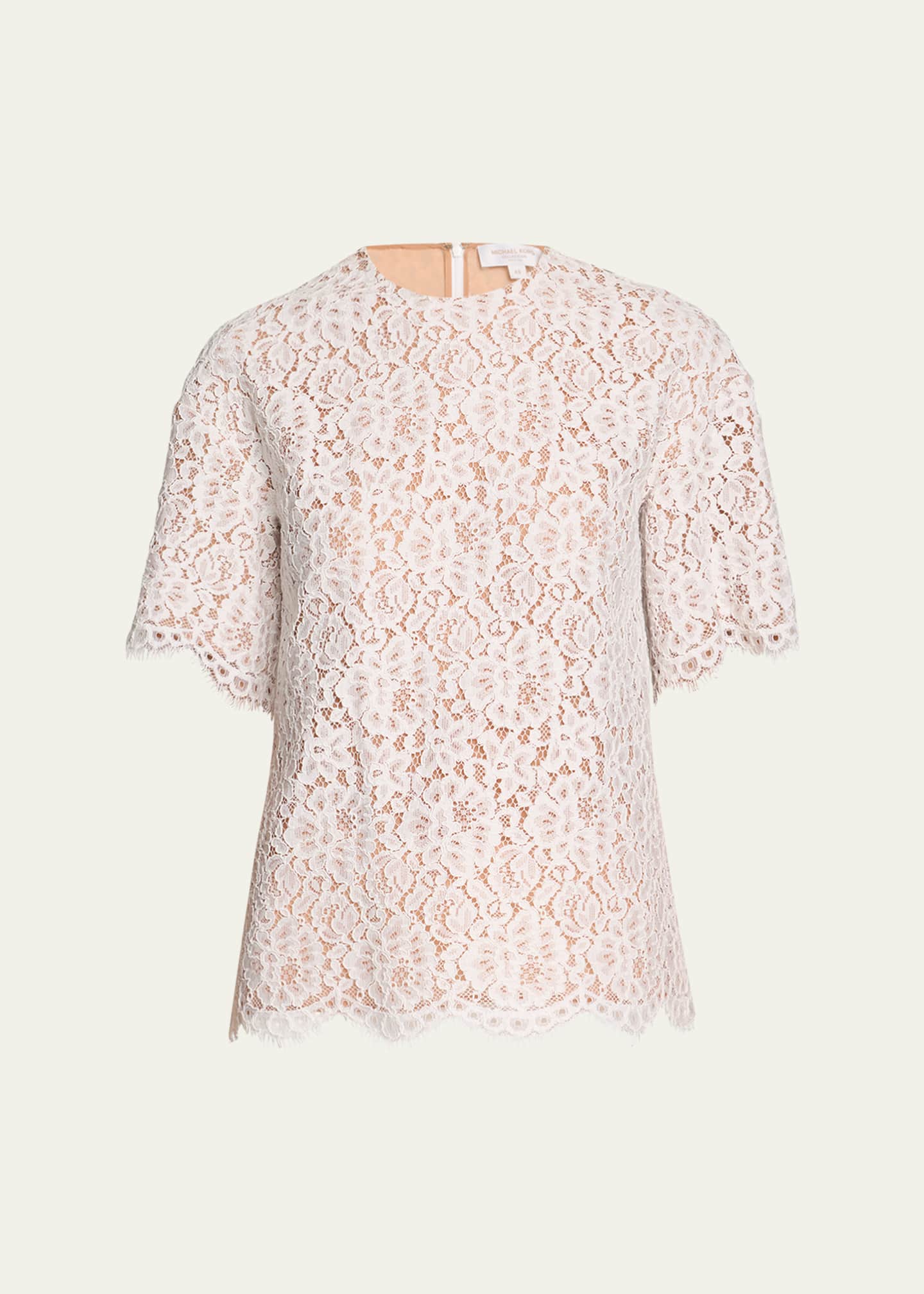 Michael Kors Collection Lace Oversized Crewneck T-Shirt Image 1 of 5