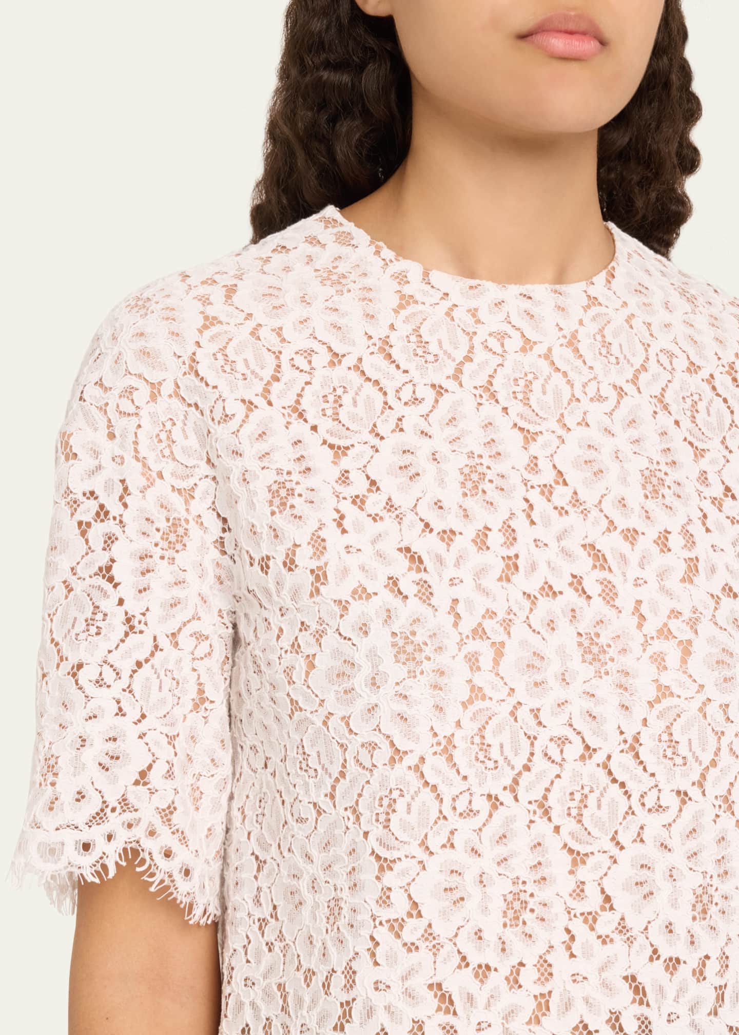 Michael Kors Collection Lace Oversized Crewneck T-Shirt Image 5 of 5