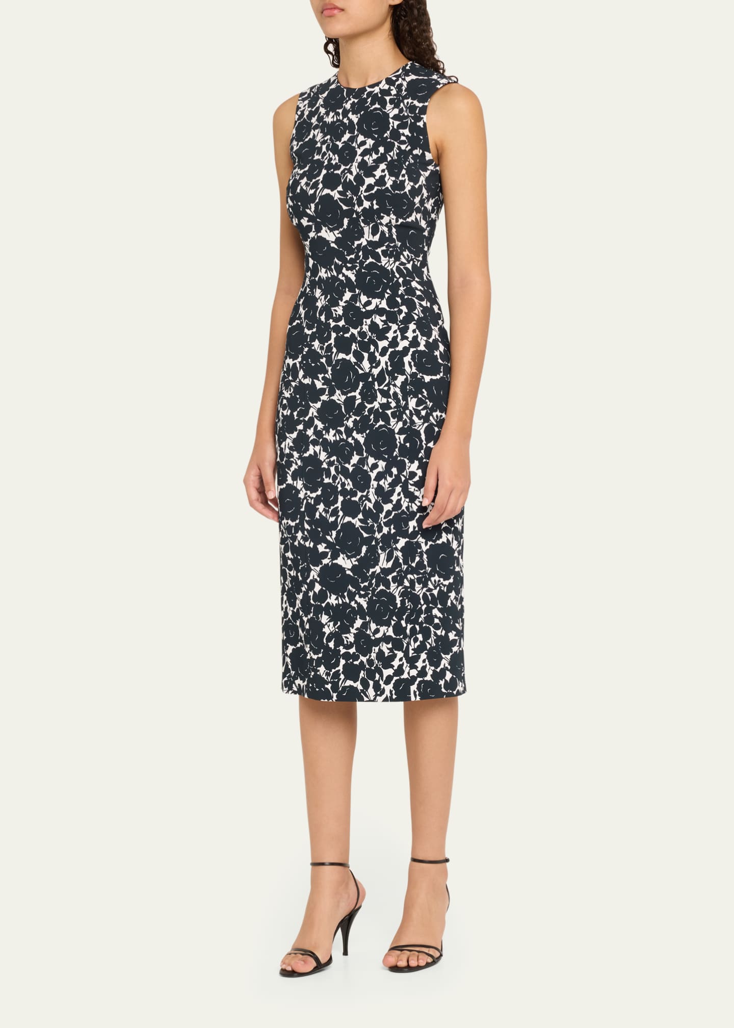 Michael Kors Collection Floral Sheath Midi Dress Image 4 of 5