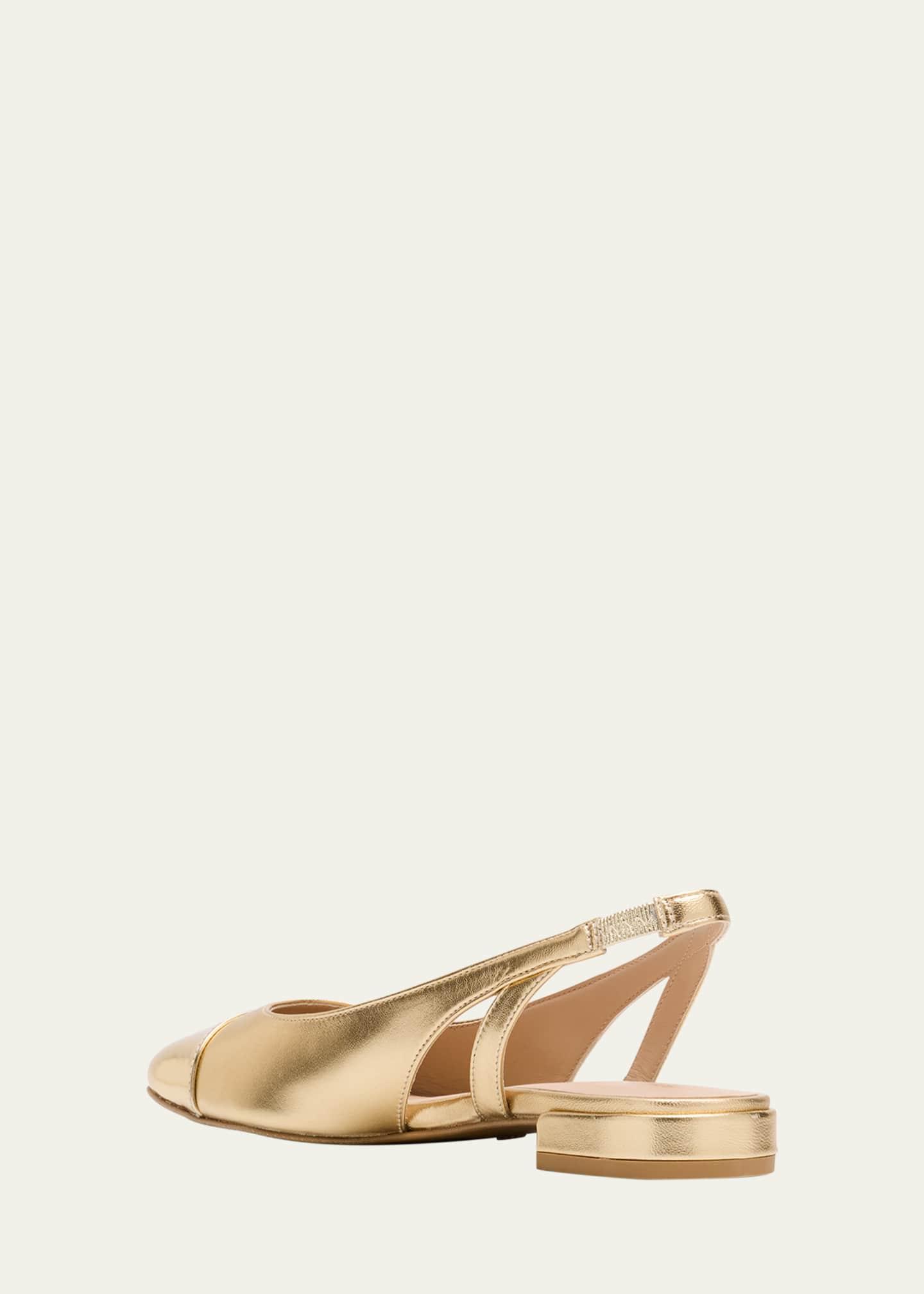 Stuart Weitzman Sleek Cap-Toe Slingback Flats Image 4 of 6