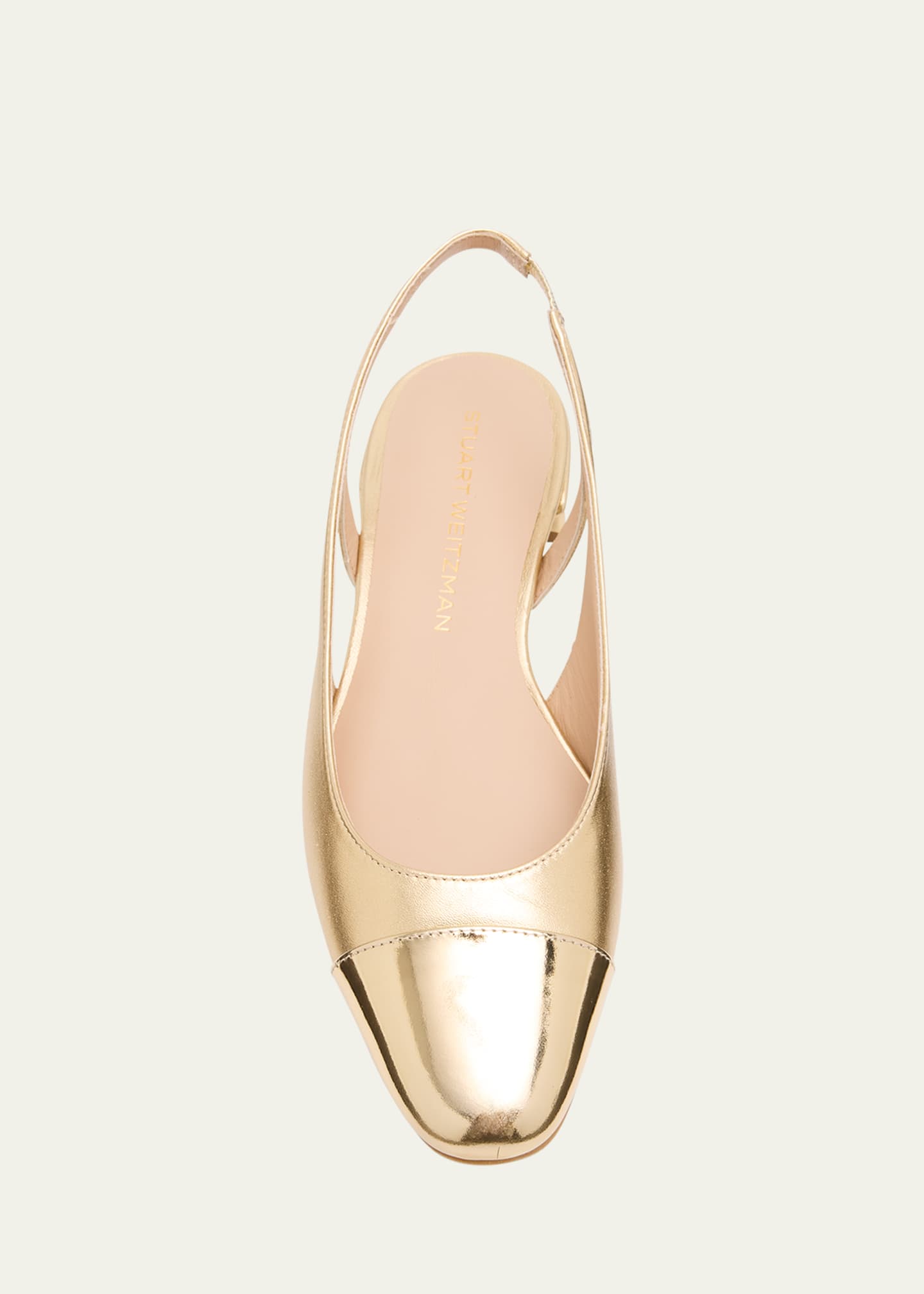 Stuart Weitzman Sleek Cap-Toe Slingback Flats Image 6 of 6