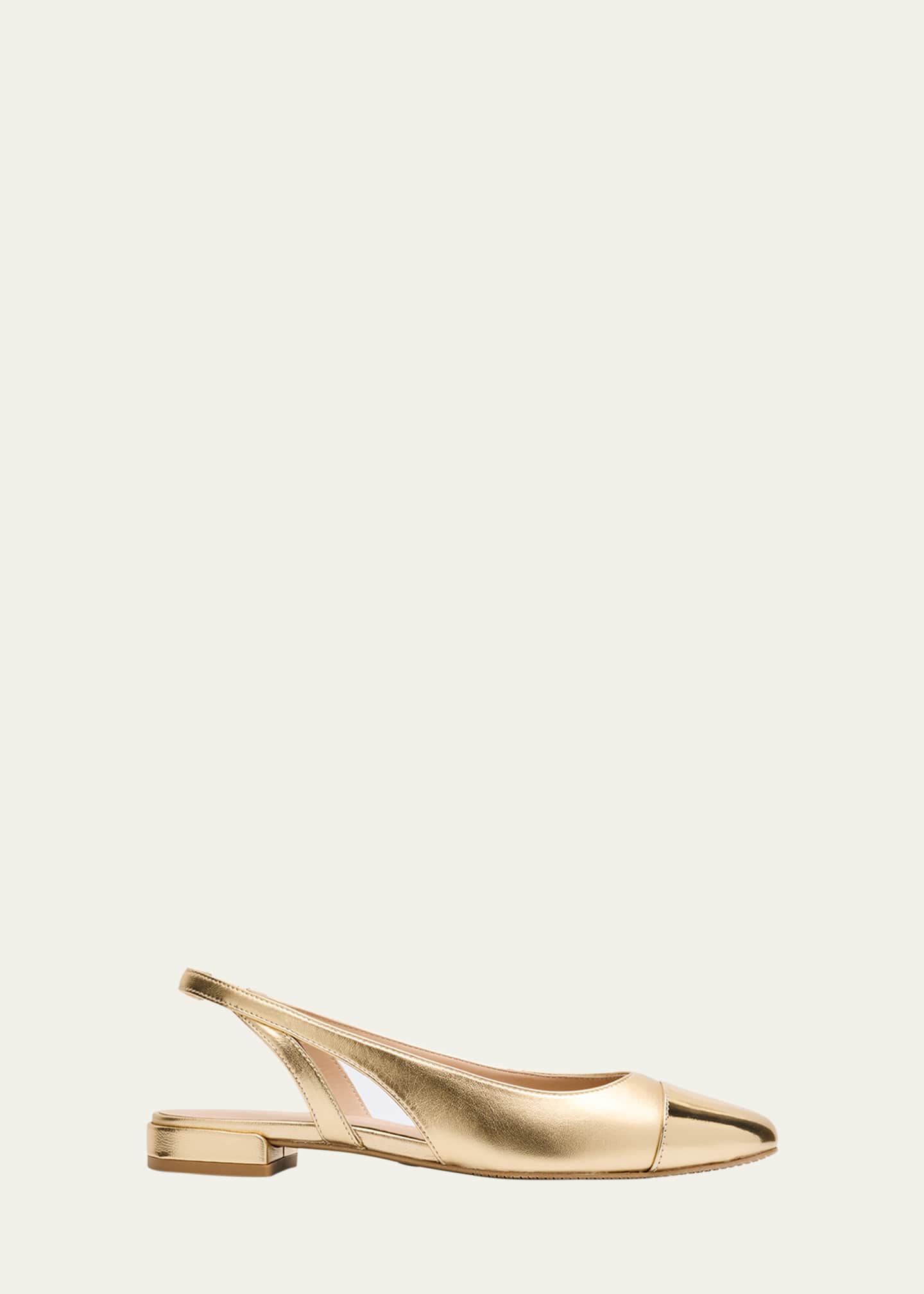 Stuart Weitzman Sleek Cap-Toe Slingback Flats Image 1 of 6
