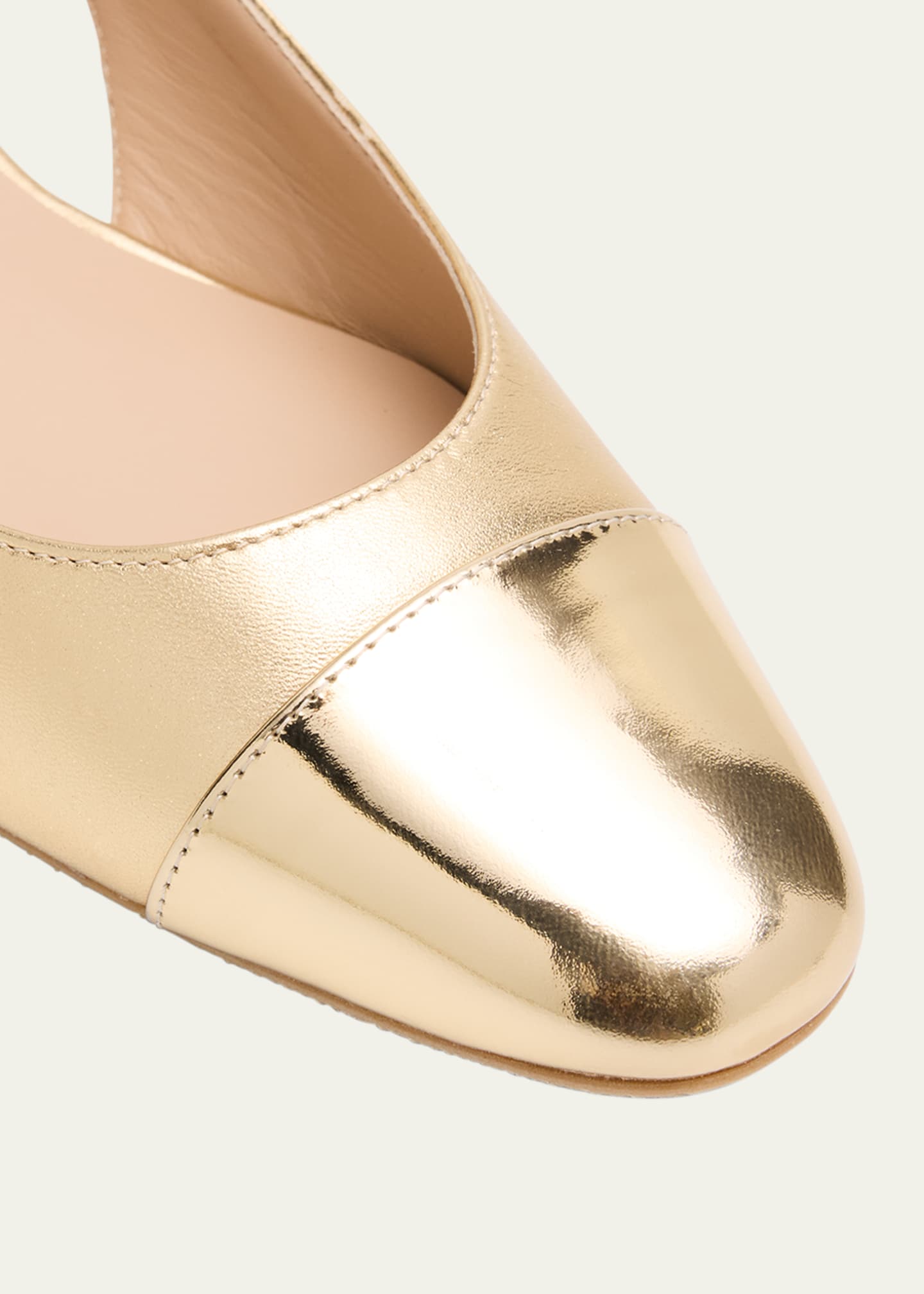 Stuart Weitzman Sleek Cap-Toe Slingback Flats Image 5 of 6