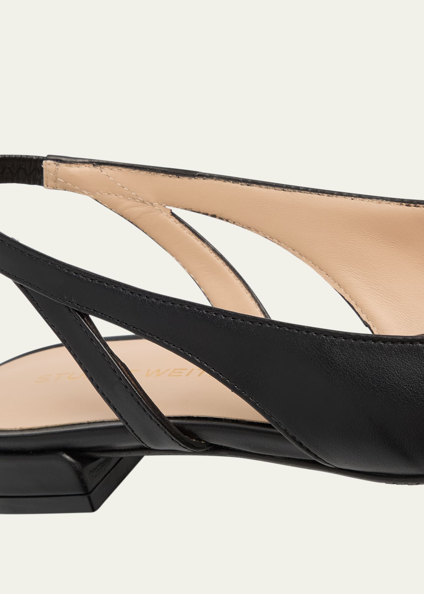 Stuart Weitzman Sleek Leather Slingback Ballerina Flats Image 5 of 6